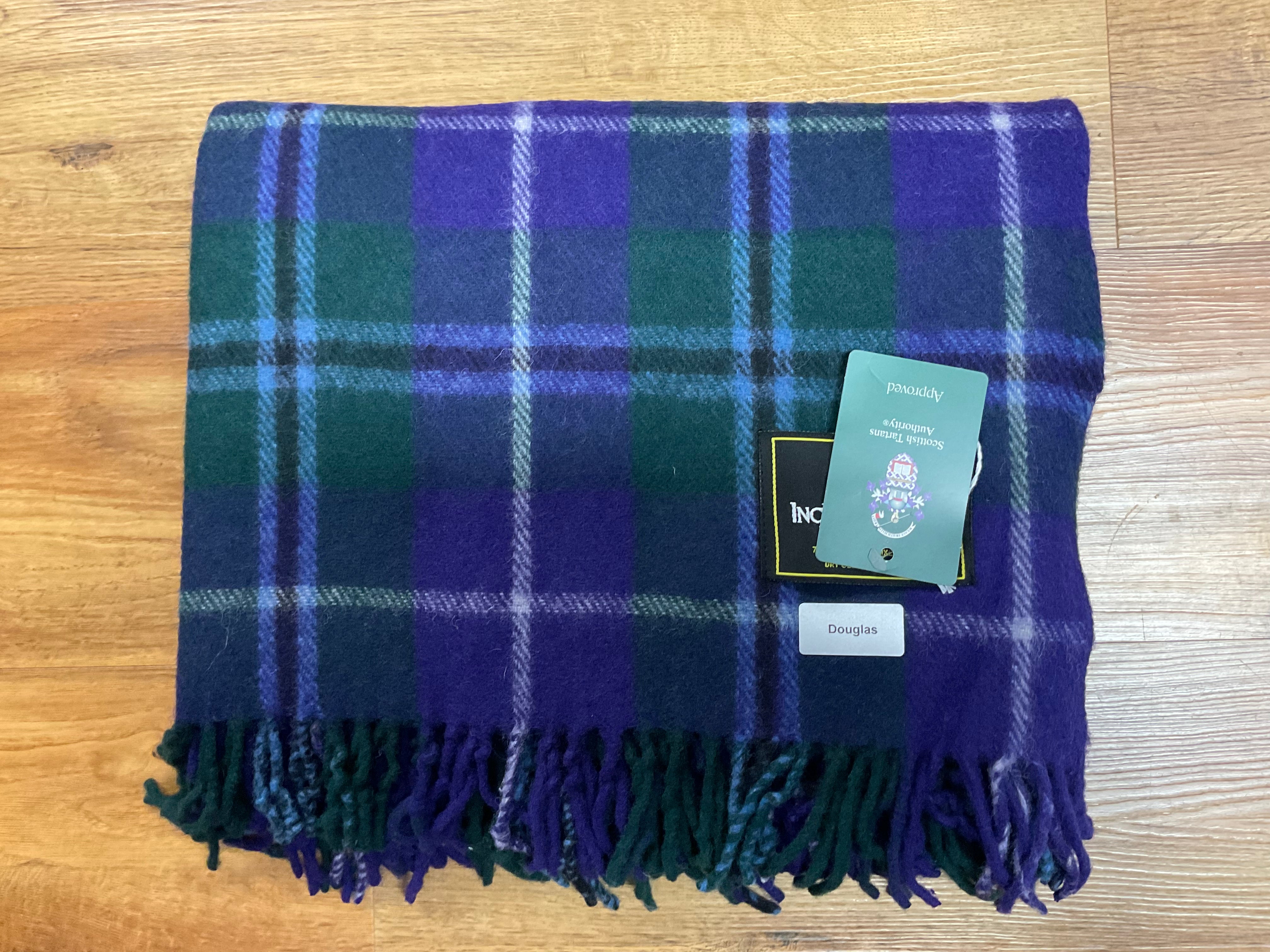 Premium Douglas Tartan Plaid Rug - Soft & Durable Wool Blend for Living Room, Bedroom, or Office Decor - Traditional Scottish Style Home Accent