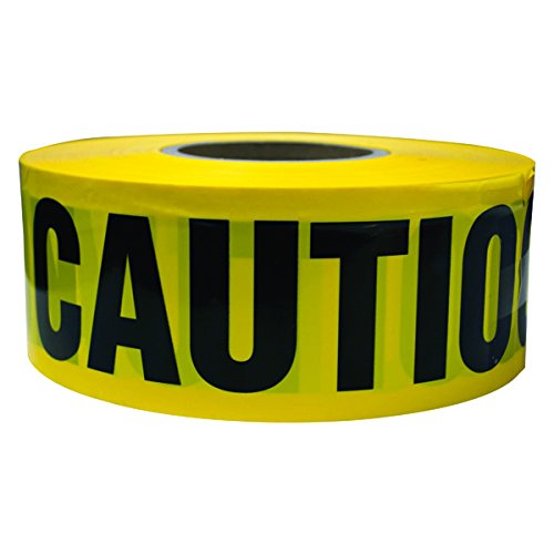 Caution Barricade Tape - 6 Rolls of Yellow/Black Safety Barrier Tape for Construction, Hazard Zones & Crowd Control