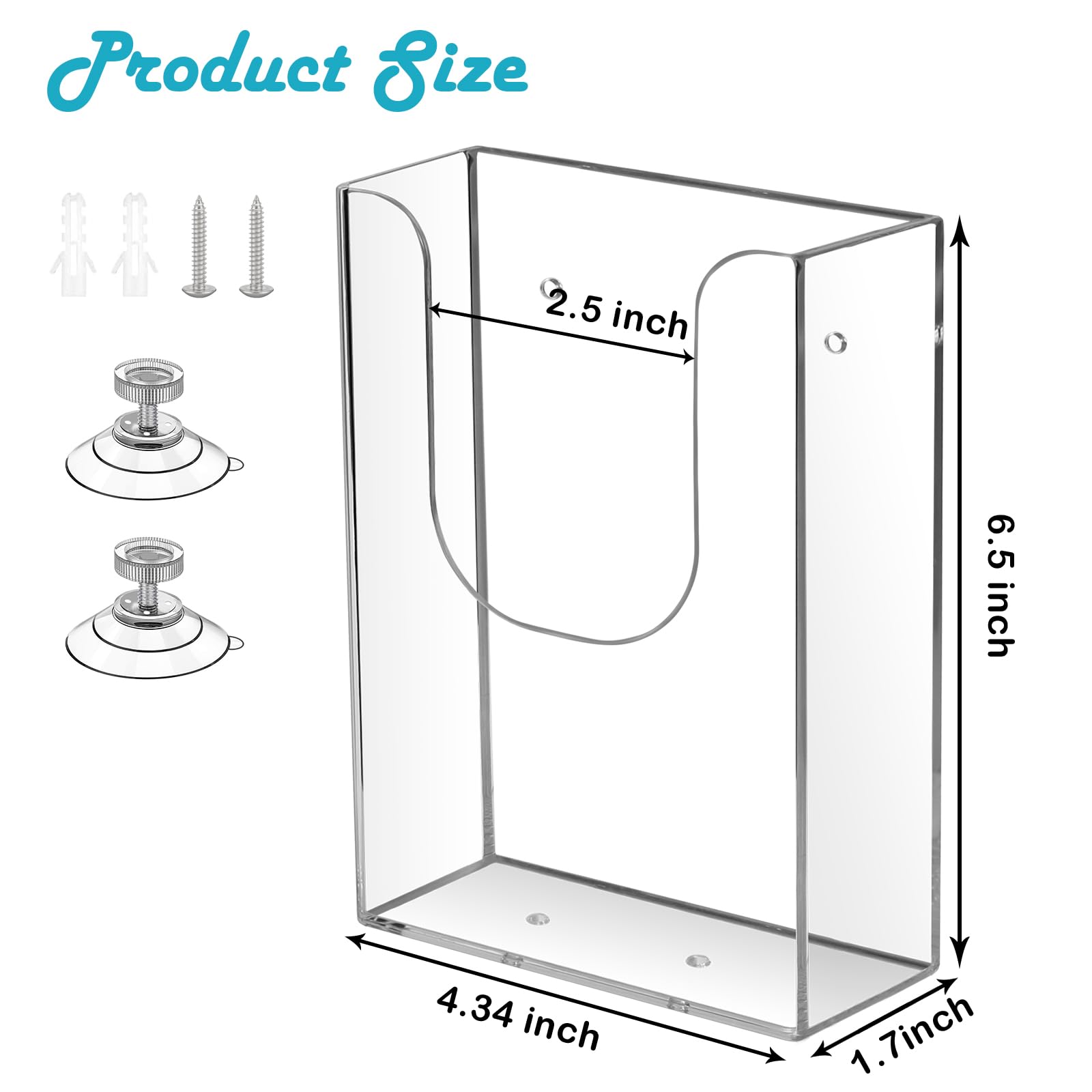 Zavekia Clear Wall Mounted Brochure Holder - 4 x 6 Inches Literature Organizer for Flyers, Menus & Pamphlets (2 Pack) - Perfect for Restaurants, Hotels, Offices & Retail Stores