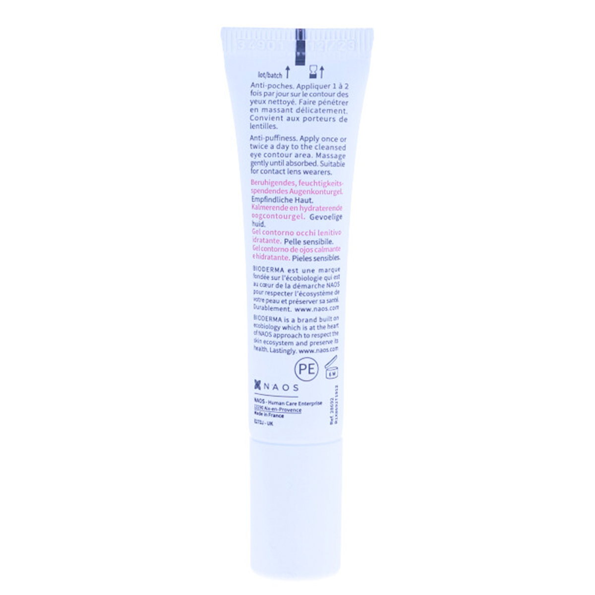 Sensibio Eye Contour Gel 15ml - Soothing & Hydrating Under Eye Treatment for Dark Circles & Puffiness - Perfect for Morning & Night Skincare Routine