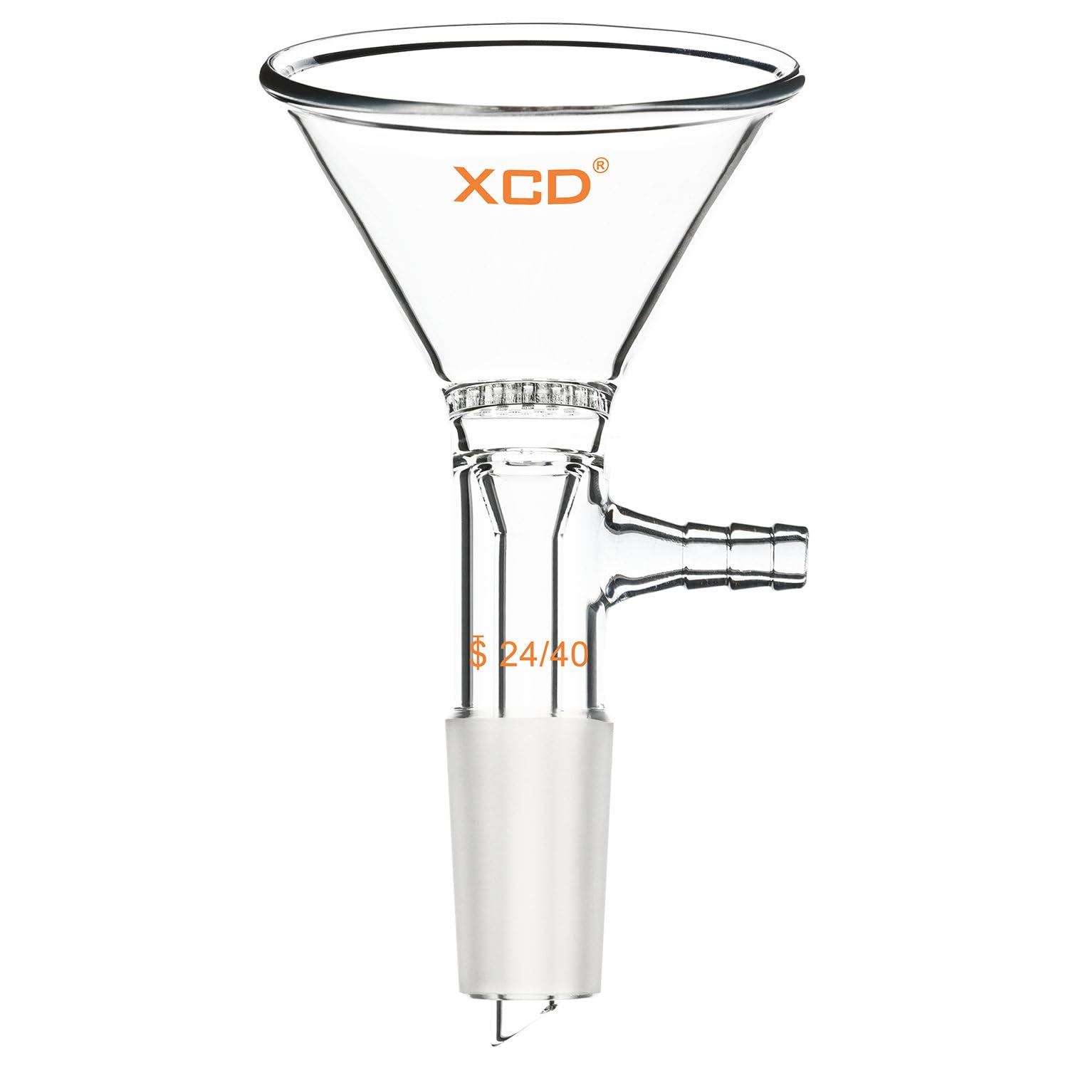 Borosilicate Glass Suction Filtering Funnel - 75mm Top Outer Diameter & 24/40 Inner Joint - Lab Grade Filtration for Chemistry Experiments, Essential for Distillation and Solvent Purification