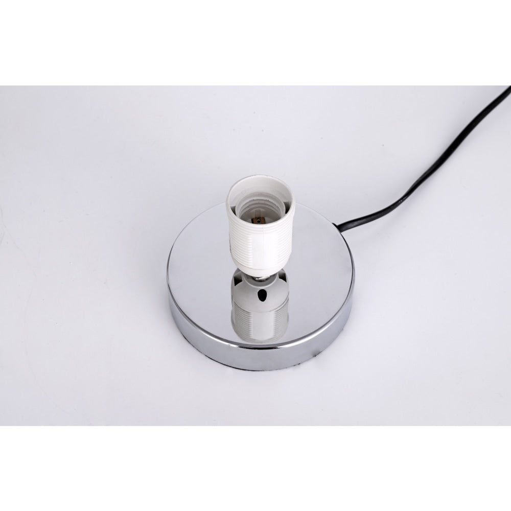 Modern Small Touch Table Desk Lamp - Brushed Chrome & Grey Finish - Perfect for Home Office, Bedside, and Study Room Lighting