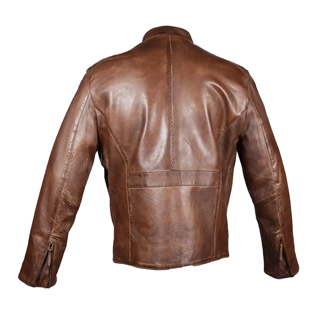 BOL Men's Racer Leather Jacket - Genuine Motorcycle Biker Jacket for Men, Stylish Slim Fit Black Leather Coat - Perfect for Riding, Casual Wear & Outdoor Adventures