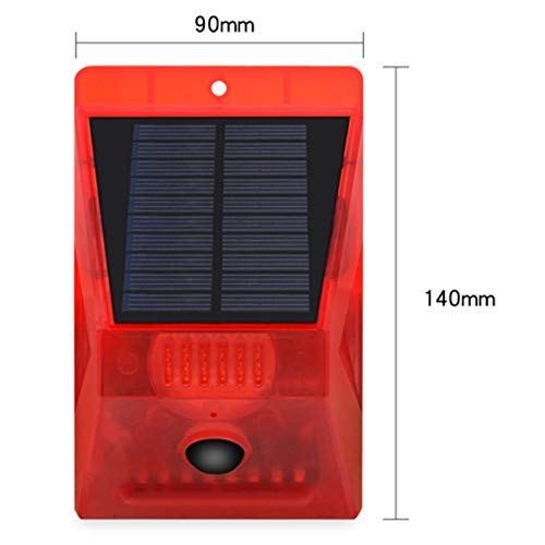 Solar Powered Strobe Light with Remote Control - Waterproof Outdoor Security Alarm Light with Sound for Home, Farm, Barn, Villa Protection | Ideal for Nighttime Security & Property Safety
