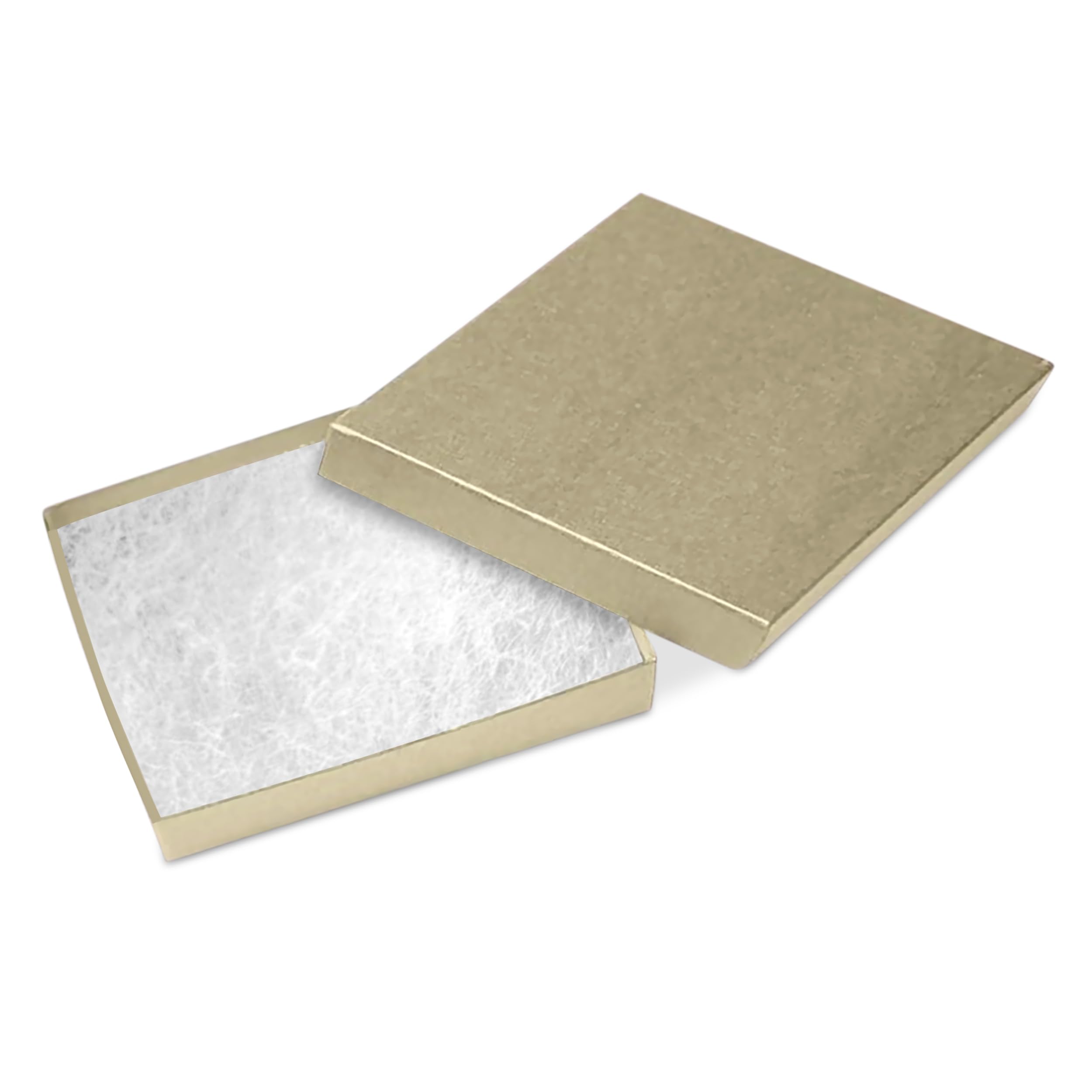 15 Pack Kraft Jewelry Gift Boxes 3.5x3.5x0.87 Inches - Cotton Filled Cardboard Jewelry Storage Box with Lids - Made in USA - Perfect for Bracelets, Necklaces, Rings & Earrings - Great for Gifting, Wedding Favors & Retail Display