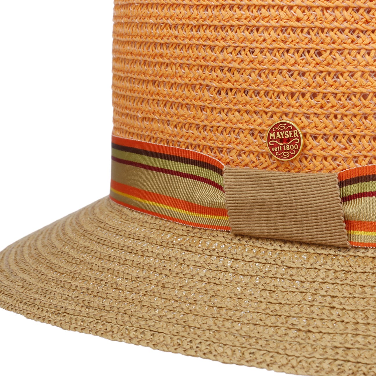 Stylish Mayser Nane Twotone Straw Hat for Women - Perfect for Travel, Beach, and Summer Outfits