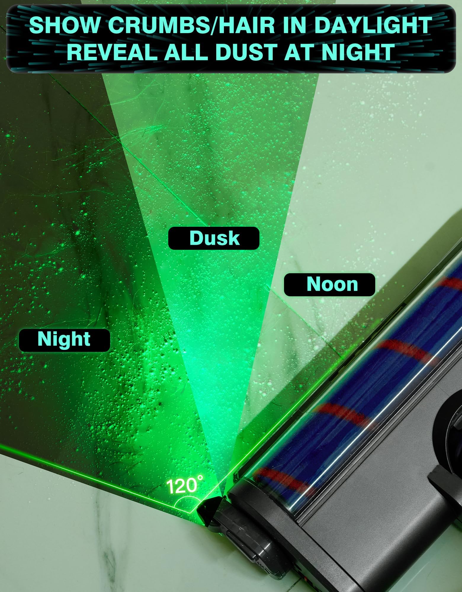Dyson Shark Bissell Vacuum LED Dust Lamp - Pet Hair Detector for Home Cleaning