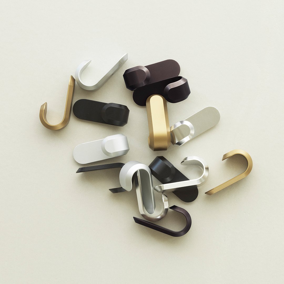 Curve Mini Hook Set of 2 (6 Pack) - Durable Wall Hangers for Keys, Hats & Coats - Perfect for Entryway, Kitchen & Bathroom Organization