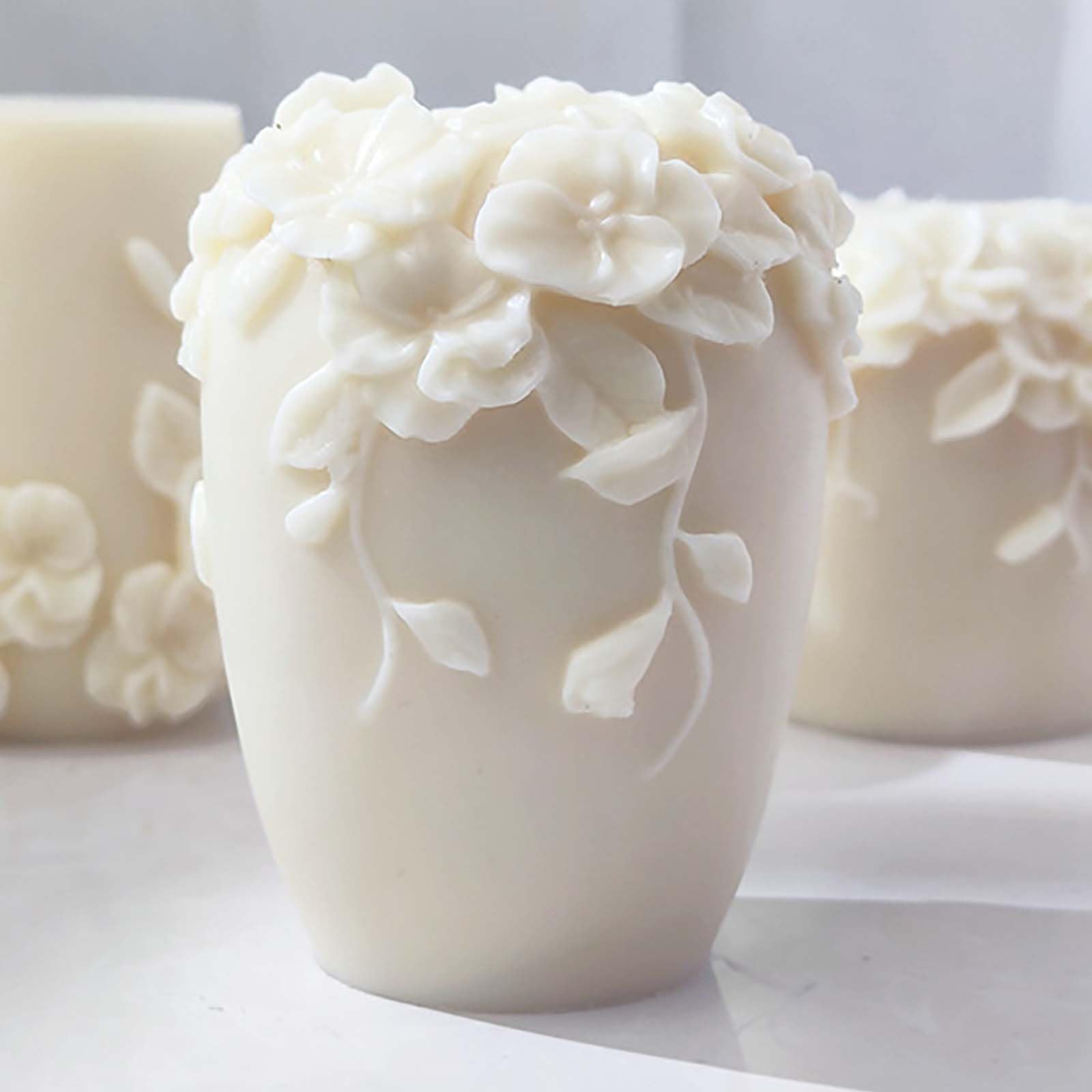 Rose Flower Silicone Candle Molds for DIY Home Decor - Cylinder & Wave Spiral Pillar Molds for Resin Casting, Candle Making (Perfect for Weddings, Parties & Gift Making)