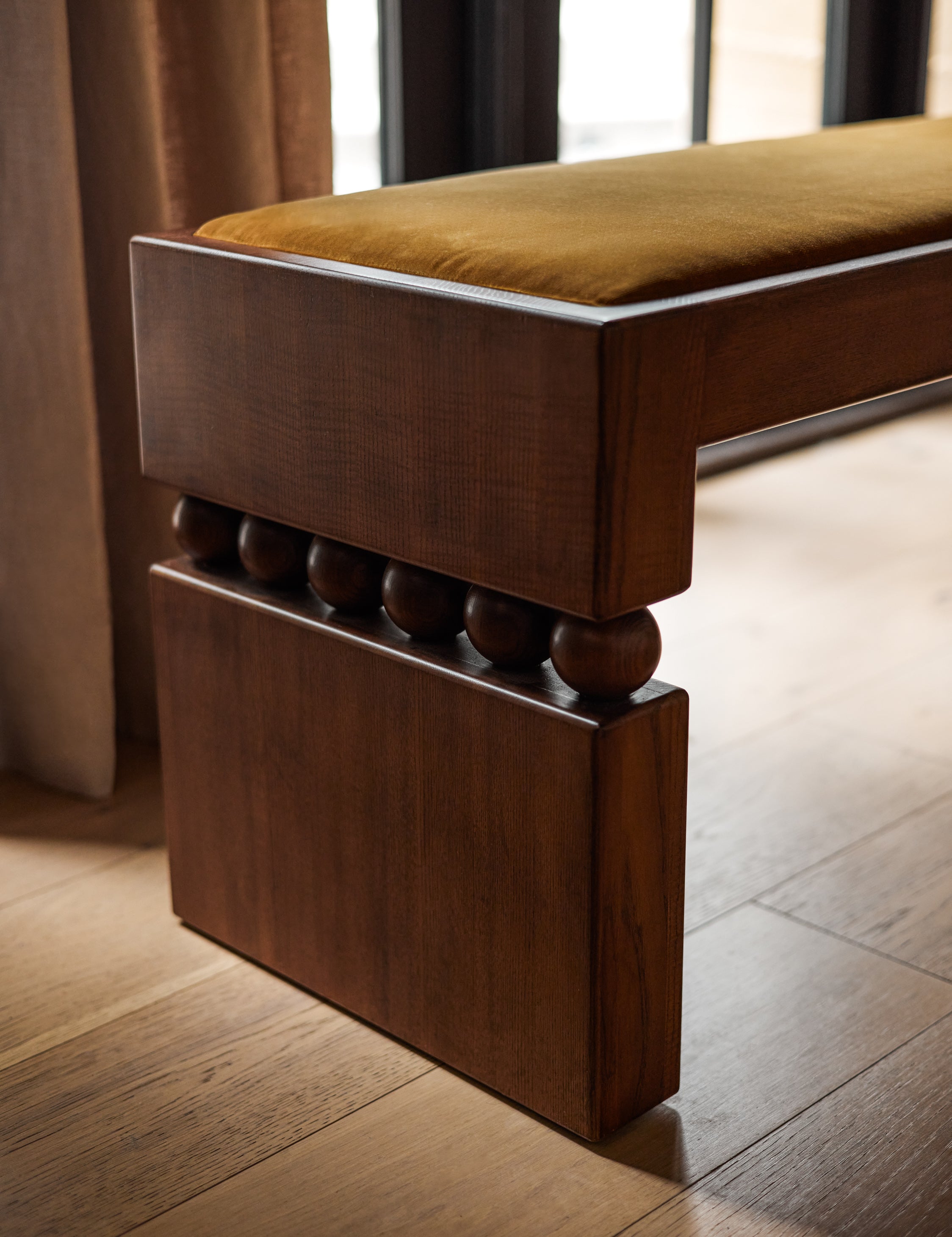 Carly Cushnie Ceiba Bench - Modern Wooden Bench for Living Room, Bedroom, or Entryway - Stylish Home Decor & Seating Solution
