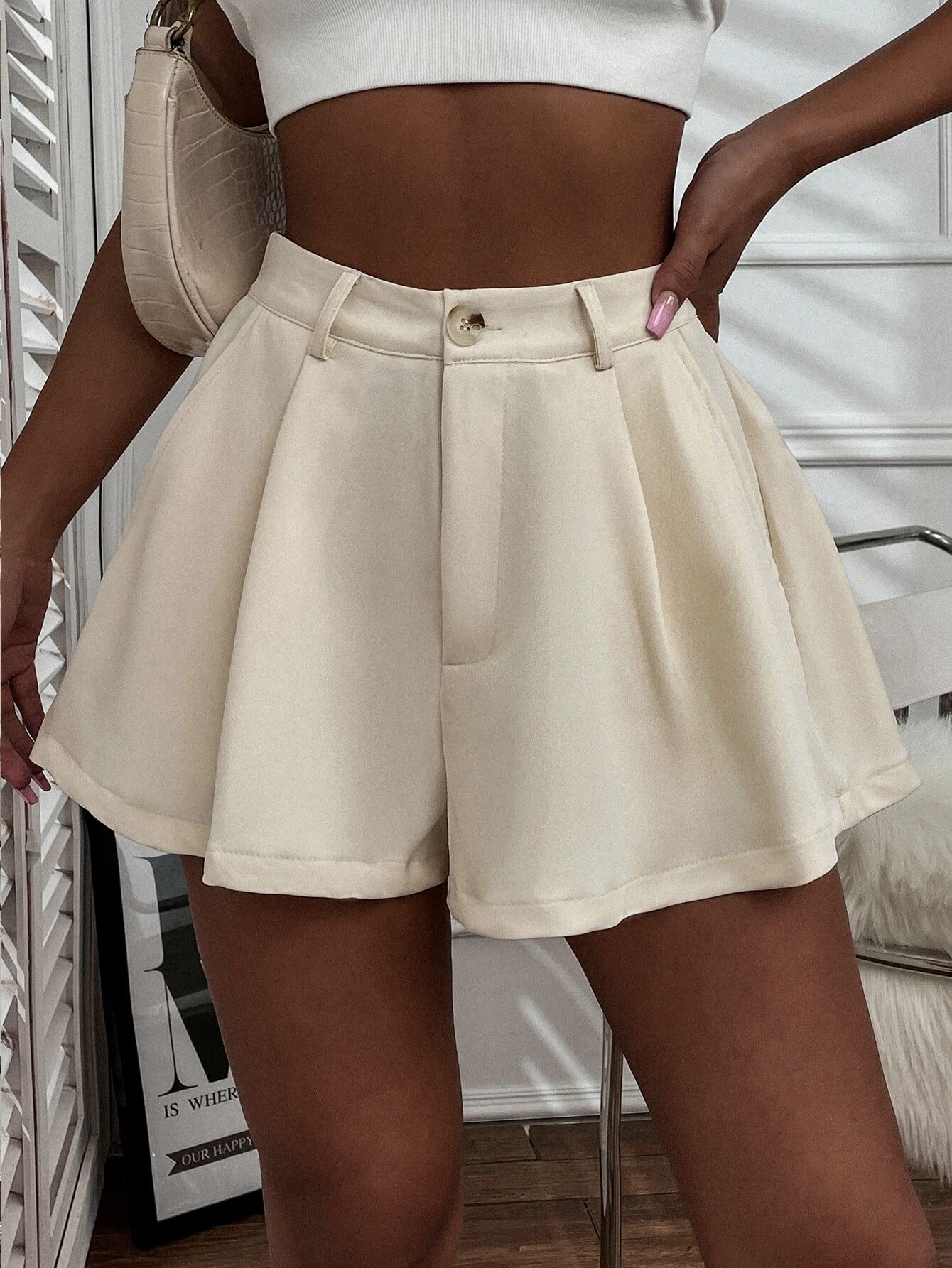 Women's Summer Shorts - Solid Pleated Wide Leg Casual Shorts for Running, Office, Beach & Home Wear | Comfortable & Stylish Outfit for Hot Weather