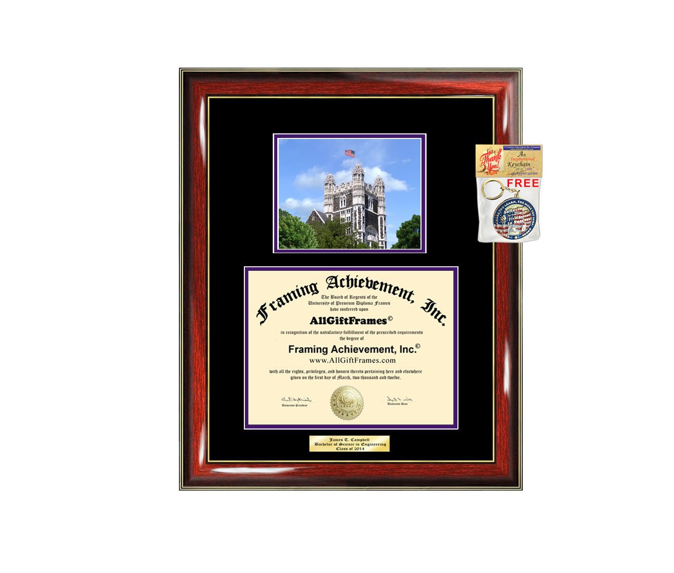 Custom Engraved Diploma Frame for City College of New York (CUNY) - Graduation Gift with Photo Display - Large Document Degree Frame for Campus Memories - Perfect for Office Decor & Graduation Celebrations