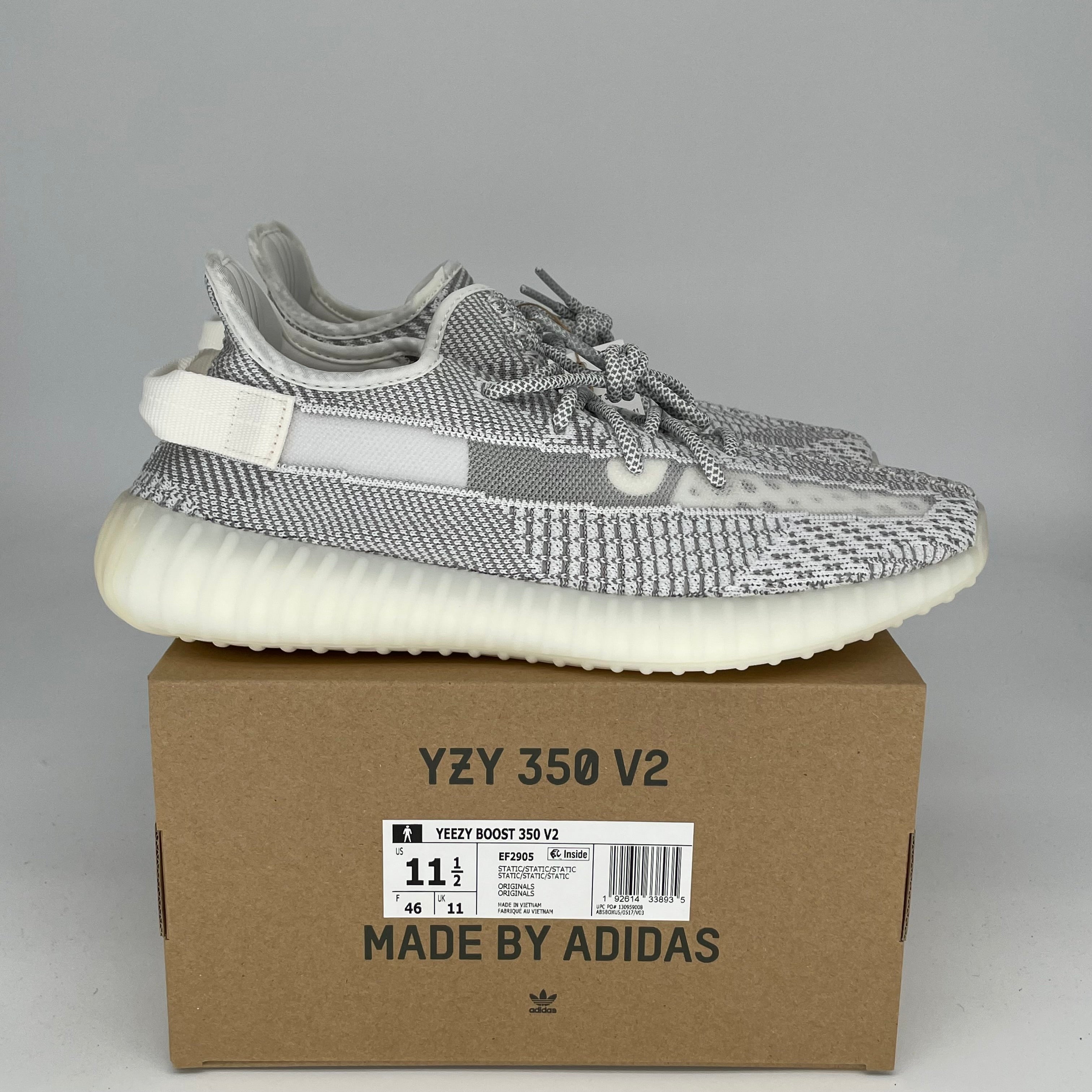 Adidas Yeezy Boost 350 V2 Static Reflective - Men's Size 11.5 (EF2905) | Running Shoes & Streetwear Fashion for Sneaker Enthusiasts