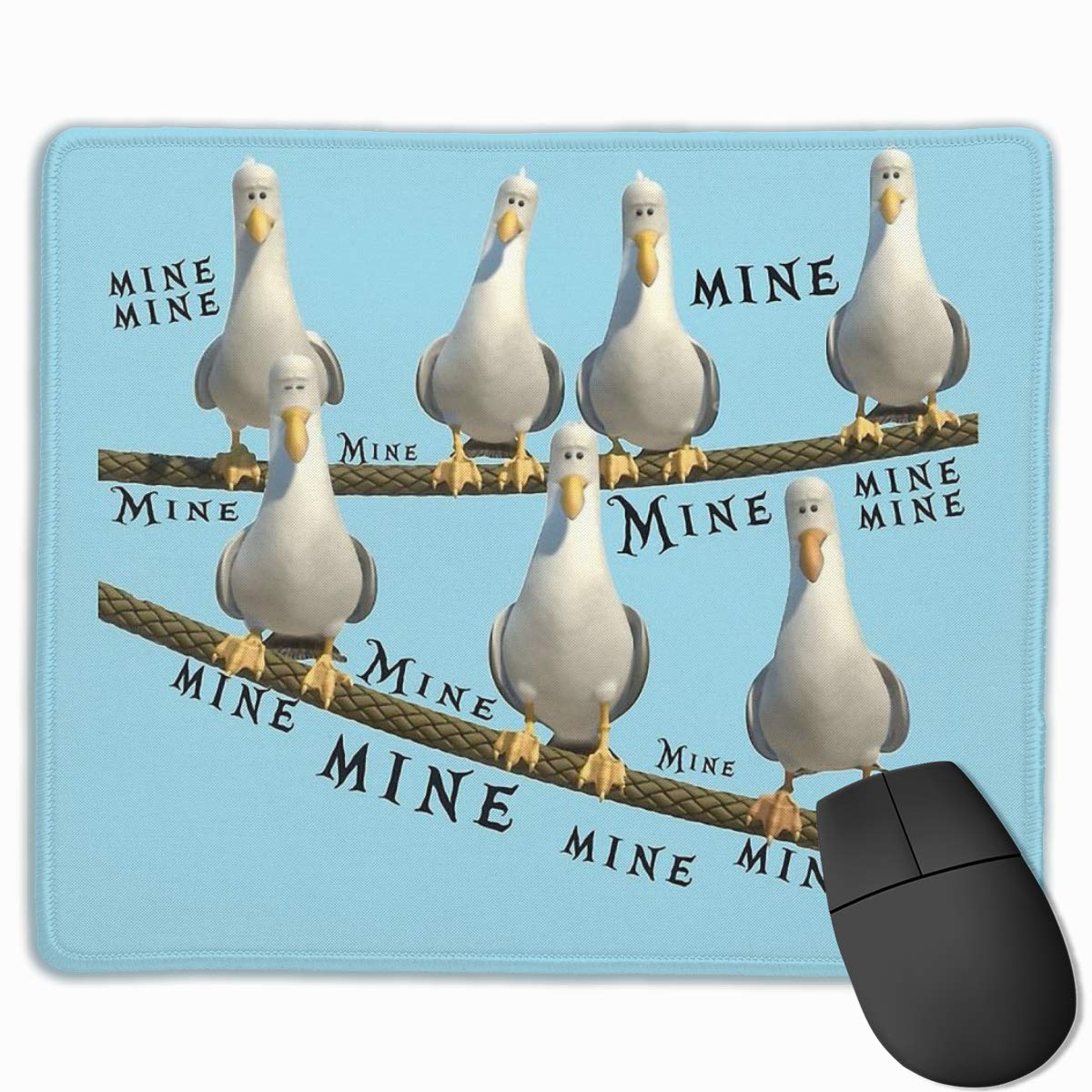 Finding Nemo Mine Seagulls Non-Slip Rubber Gaming Mouse Pad with Stitched Edge 11.8x9.8 Inches - Perfect for Office, Gaming & Computer Workstations
