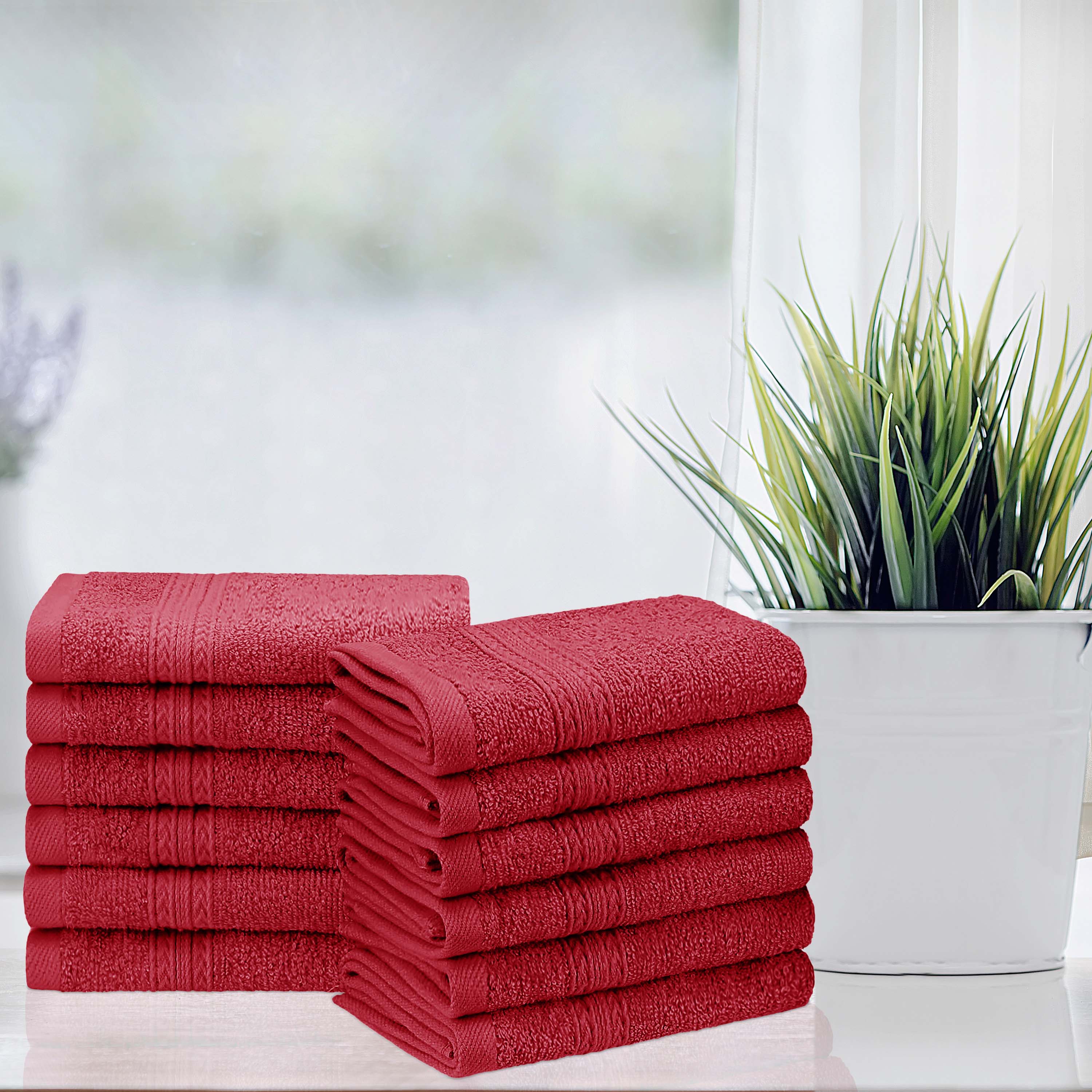 Organic Cotton 12-Piece Solid Face Towel Set | Eco-Friendly, Soft & Absorbent | Perfect for Spa, Gym, Travel & Home Use