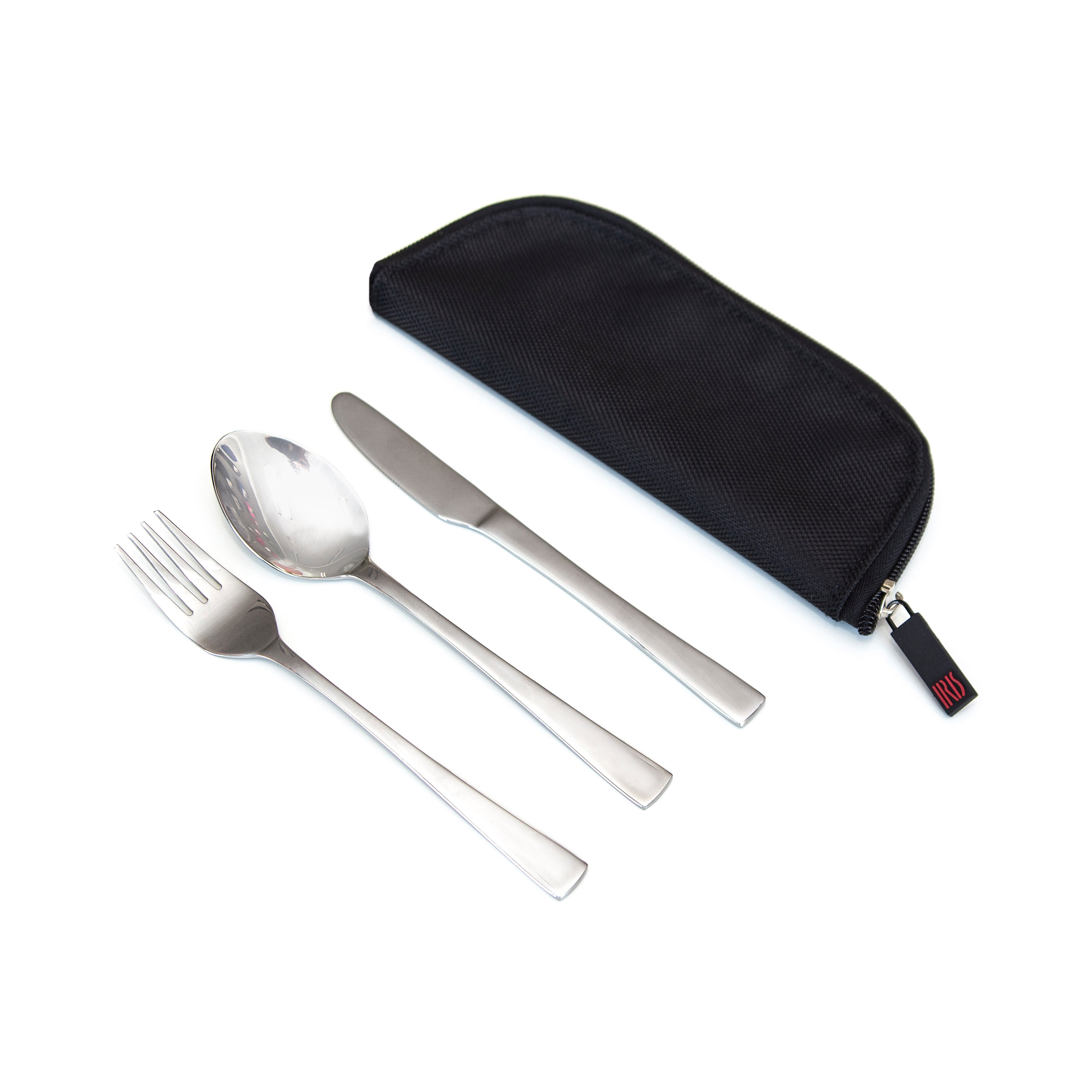 Premium 16-Piece Stainless Steel Cutlery Set with Protective Case - Perfect for Camping, Travel, and Outdoor Dining
