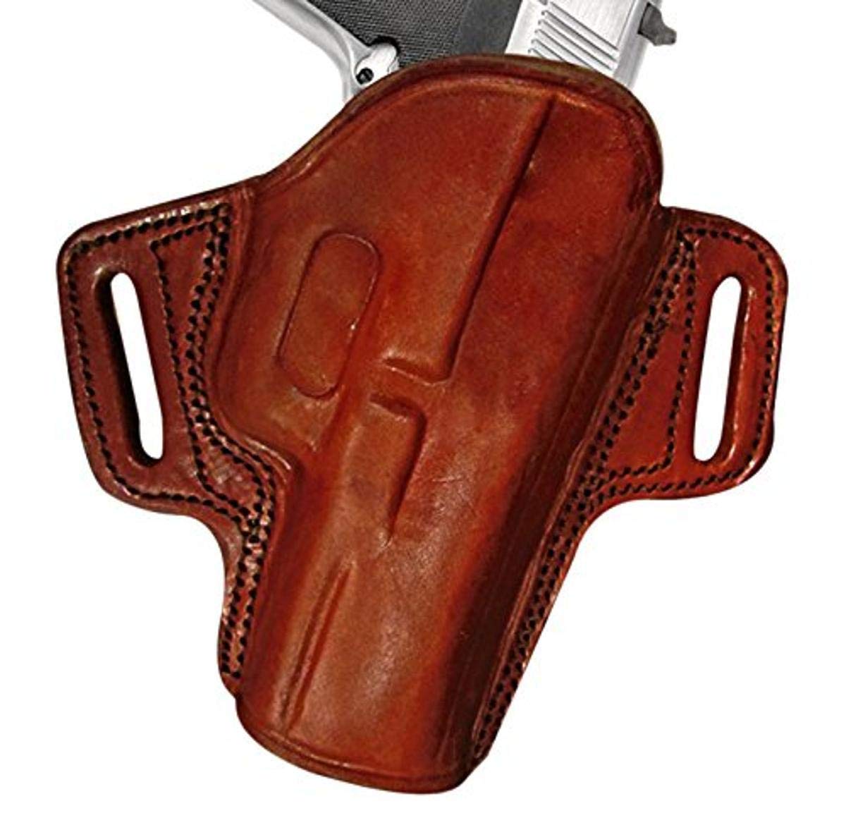 Tagua BH3-1207 Open Top Belt Holster for Kimber Solo - Right Hand Brown Leather Gun Holster | Concealed Carry, Range Training & Everyday Use