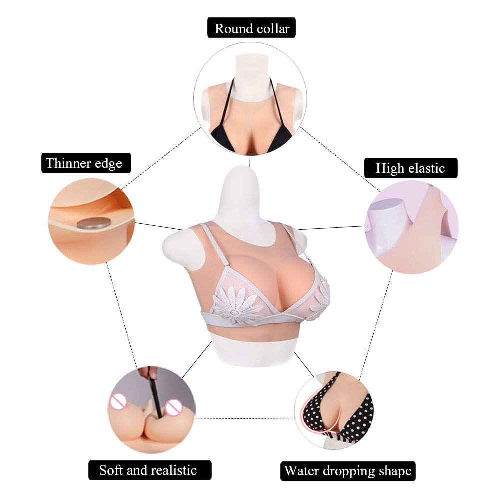 Premium Silicone Breast Forms for Crossdressers & Transgender - Natural Looking C/D/F Cup Lightweight Fake Breast Plates - Post Mastectomy & Cosplay Use - Comfortable for Daily Wear & Special Occasions