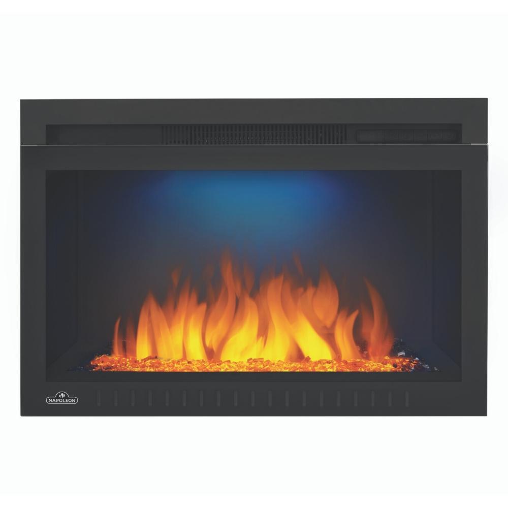 Napoleon 27-Inch Built-In Electric Fireplace Insert with Cinematic Glass - NEFB27HG 3A - Perfect for Living Rooms, Bedrooms & Home Theater Spaces
