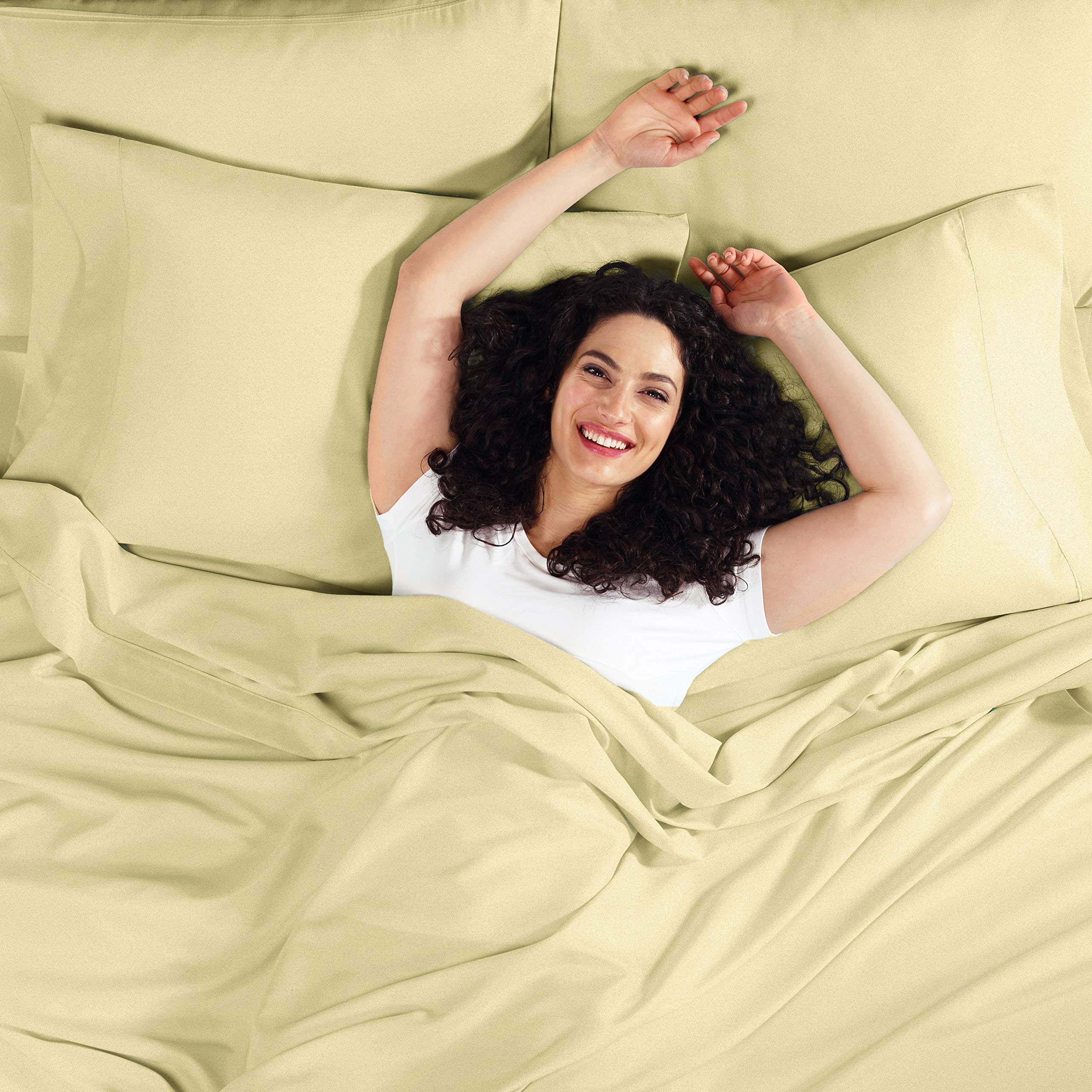 Premium 800 Thread Count 100% Cotton Split California King Sheets Set - 4PC Bedding for Adjustable Beds with 21