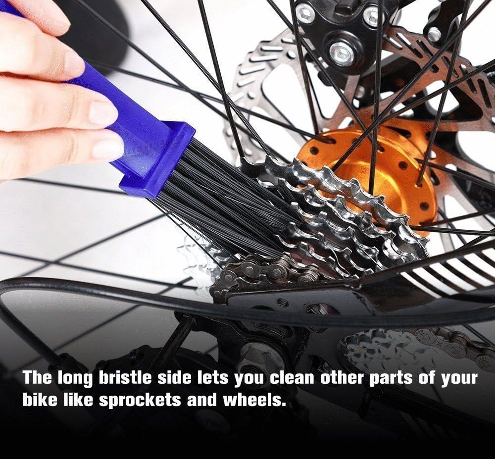 AASONS Bike Chain Cleaner Brush - Soft & Long Bristles for Quick Cleaning of Bicycle & Motorcycle Chains | Durable Multi-Purpose Sprocket Brush | Perfect for Road Bikes, Mountain Bikes & Dirt Bikes Maintenance (Pack of 1)