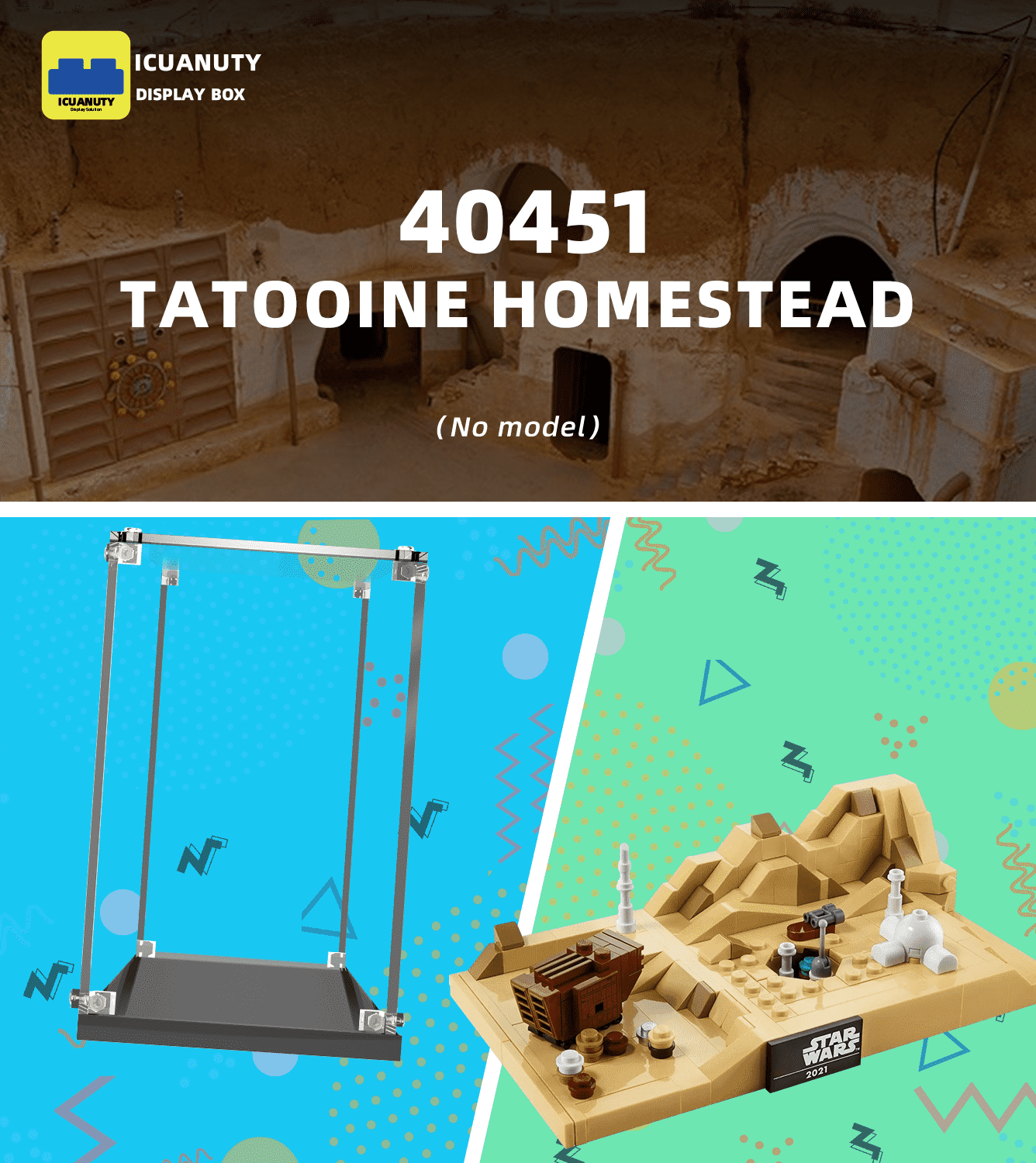 Lego Tatooine Homestead 40451 Display Case - Clear Acrylic Protection for Star Wars Collectibles | Perfect for Showcasing & Dust Protection
