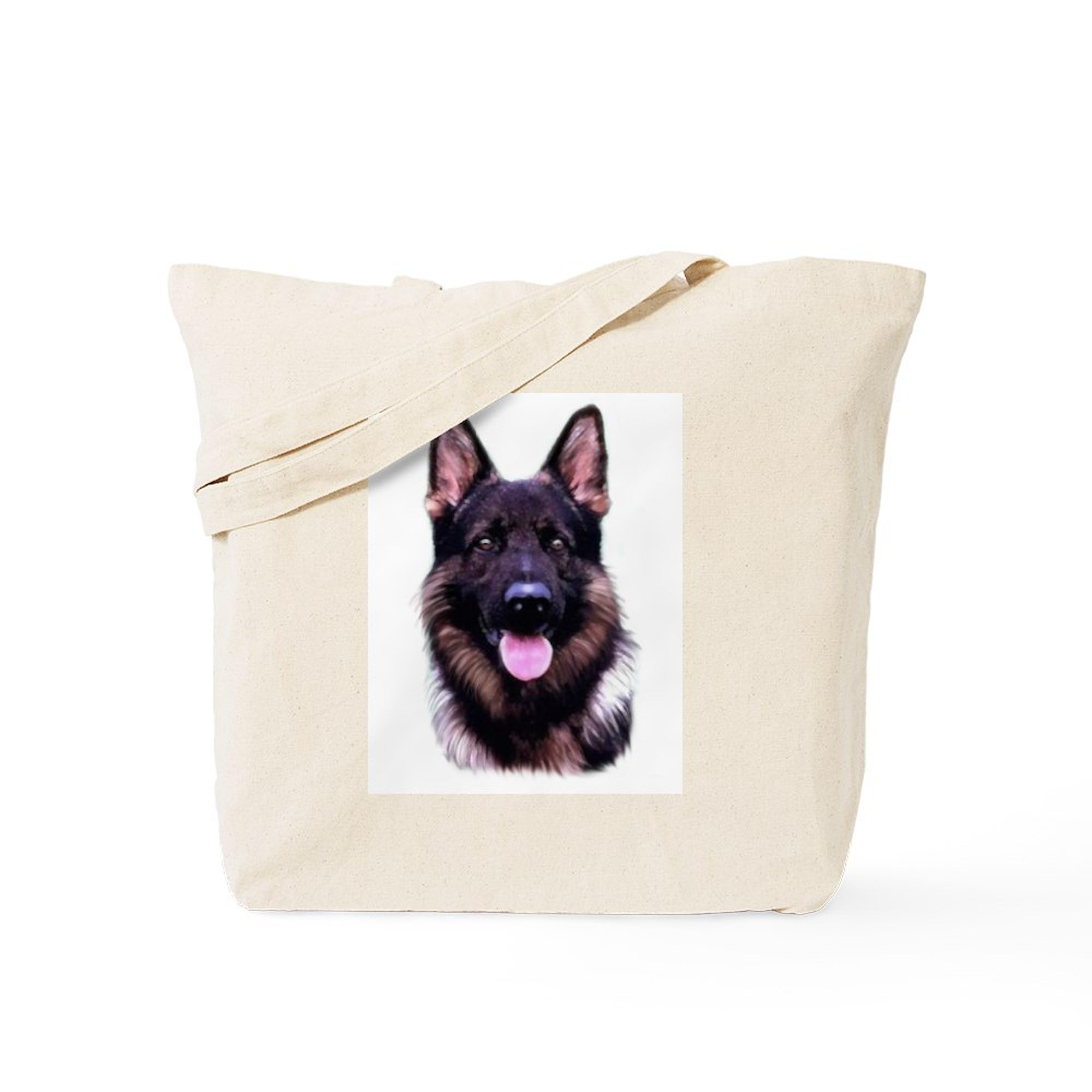 German Shepherd Tote Bag - Natural Canvas Reusable Shopping Bag for Groceries, Beach & Everyday Use | Eco-Friendly Cotton Tote with Dog Lover Design