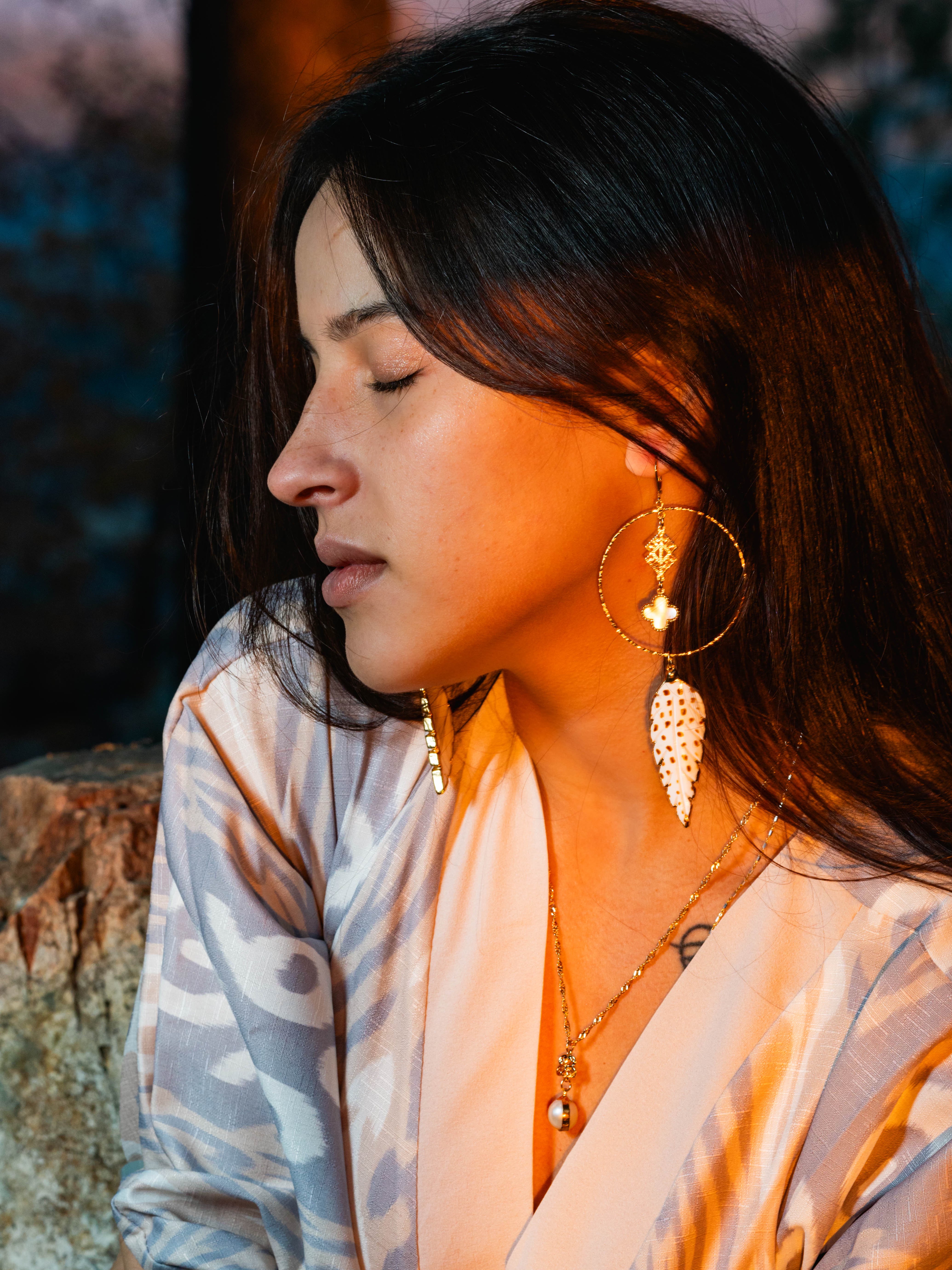 Handmade Mother of Pearl Feather Dream Catcher Earrings - Boho Chic Jewelry for Women, Perfect for Festivals & Spiritual Healing