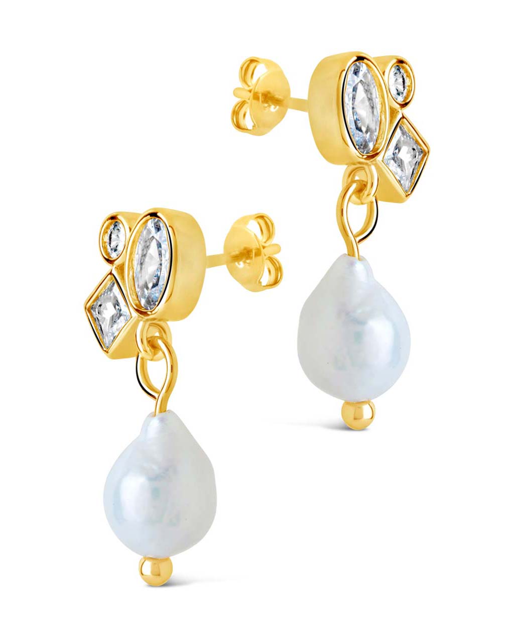 Stylish Penny CZ & Pearl Cluster Stud Earrings for Women - Elegant Fashion Jewelry for Parties, Weddings & Everyday Wear