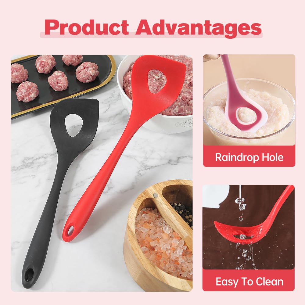 2024 New Non-Stick Meatball Maker Spoon with Hole - 2 Pack Black Meatball Shaper Tool for Perfect Homemade Meatballs | Ideal for Italian Cuisine, Meatball Subs, and Family Dinners