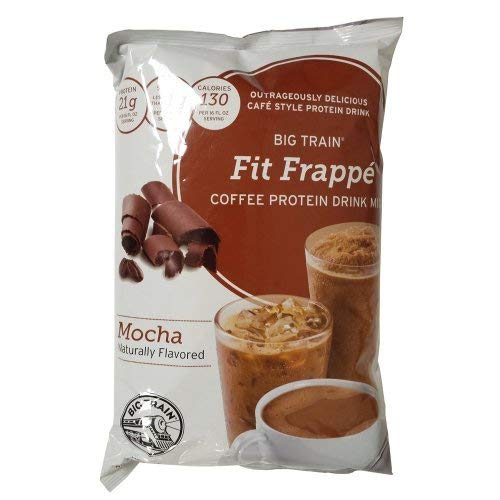 Big Train Fit Frappe Mocha Powder - 3 lb Bulk Bag (2 Pack) | Low Calorie Protein Coffee Mix for Smoothies, Shakes & Healthy Breakfasts | Perfect for Home, Office & Gym Use