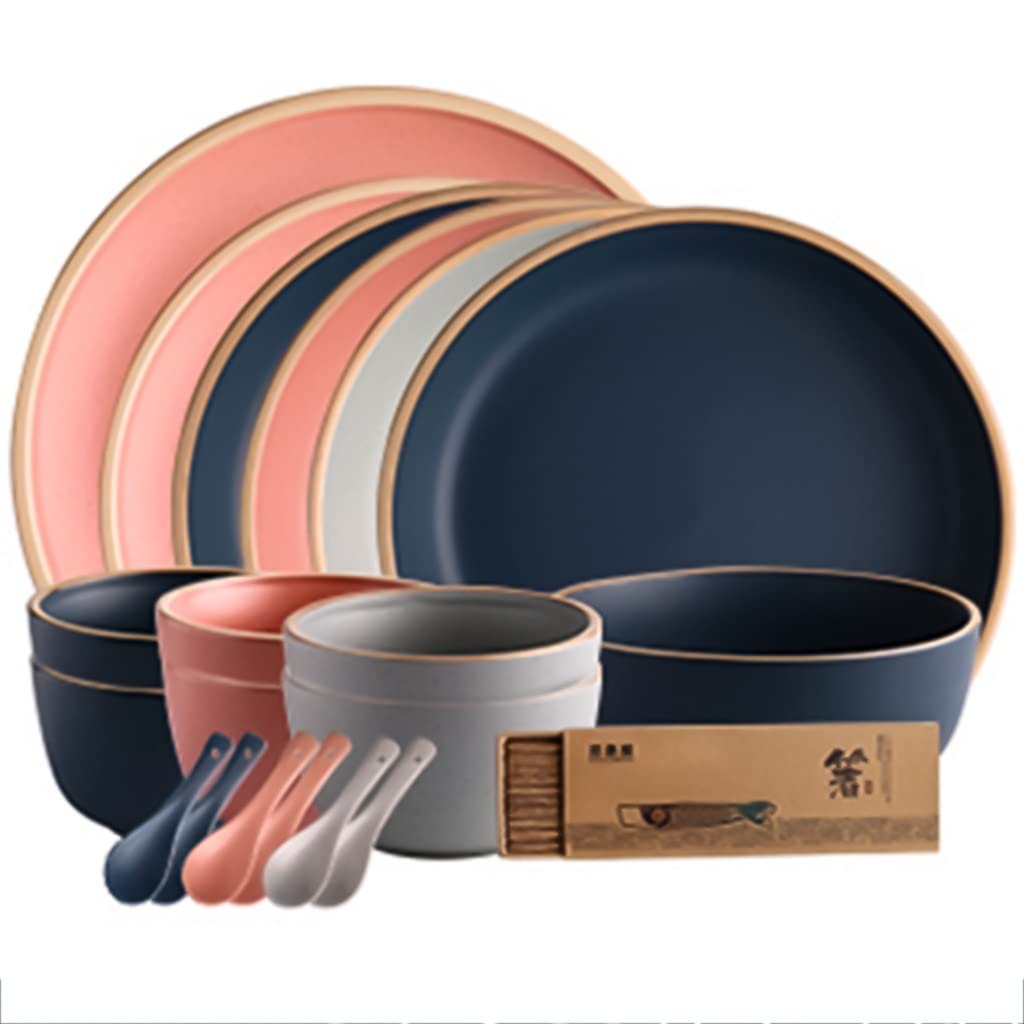 Premium 29-Piece Morandi Porcelain Dinnerware Set for 4-6 People - Elegant Plates, Soup Bowls & Serving Dishes - Perfect Wedding & Housewarming Gift (Color A) | Ideal for Dinner Parties, Family Meals & Special Occasions