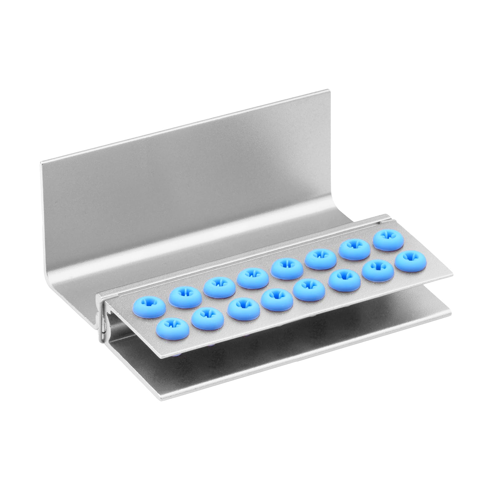 3PCS Aluminum Alloy Endo Box with Cover - 16 Hole Bur Holder & Organizer for Dental Tools | Sterilizable Case for Dentists & Clinics (Silver) | Perfect for Dental Office Organization & Instrument Sterilization