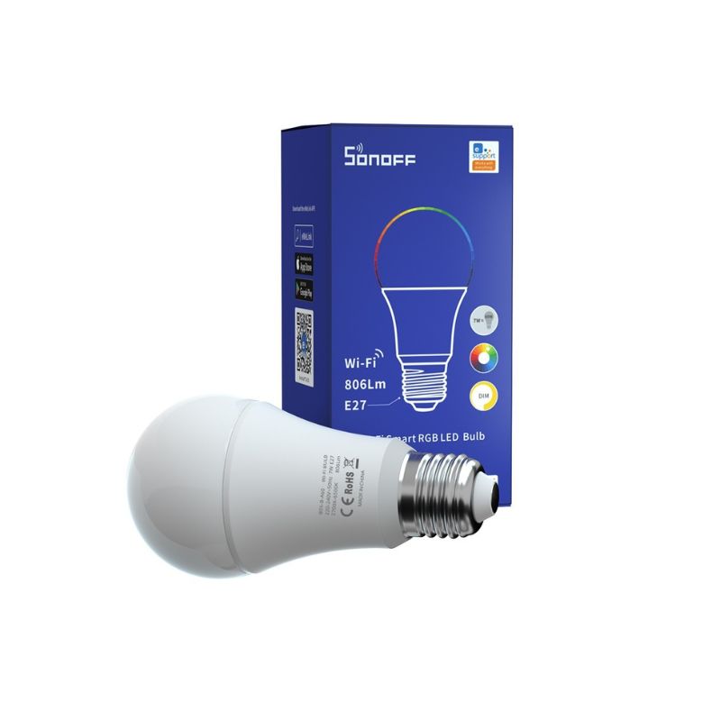 Smart LED RGB WiFi Bulb by Sonoff - Adjustable Cool/Warm White & 16M Colors - Perfect for Home Lighting, Parties & Smart Home Automation