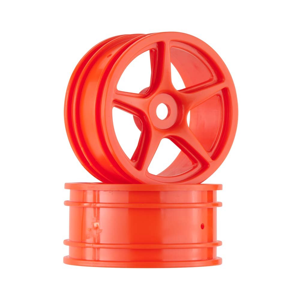 Team Associated Apex 5-Spoke Wheels - Orange RC Car Wheels for Off-Road Racing & Bashing | Durable Alloy Rims for 1/10 Scale RC Vehicles
