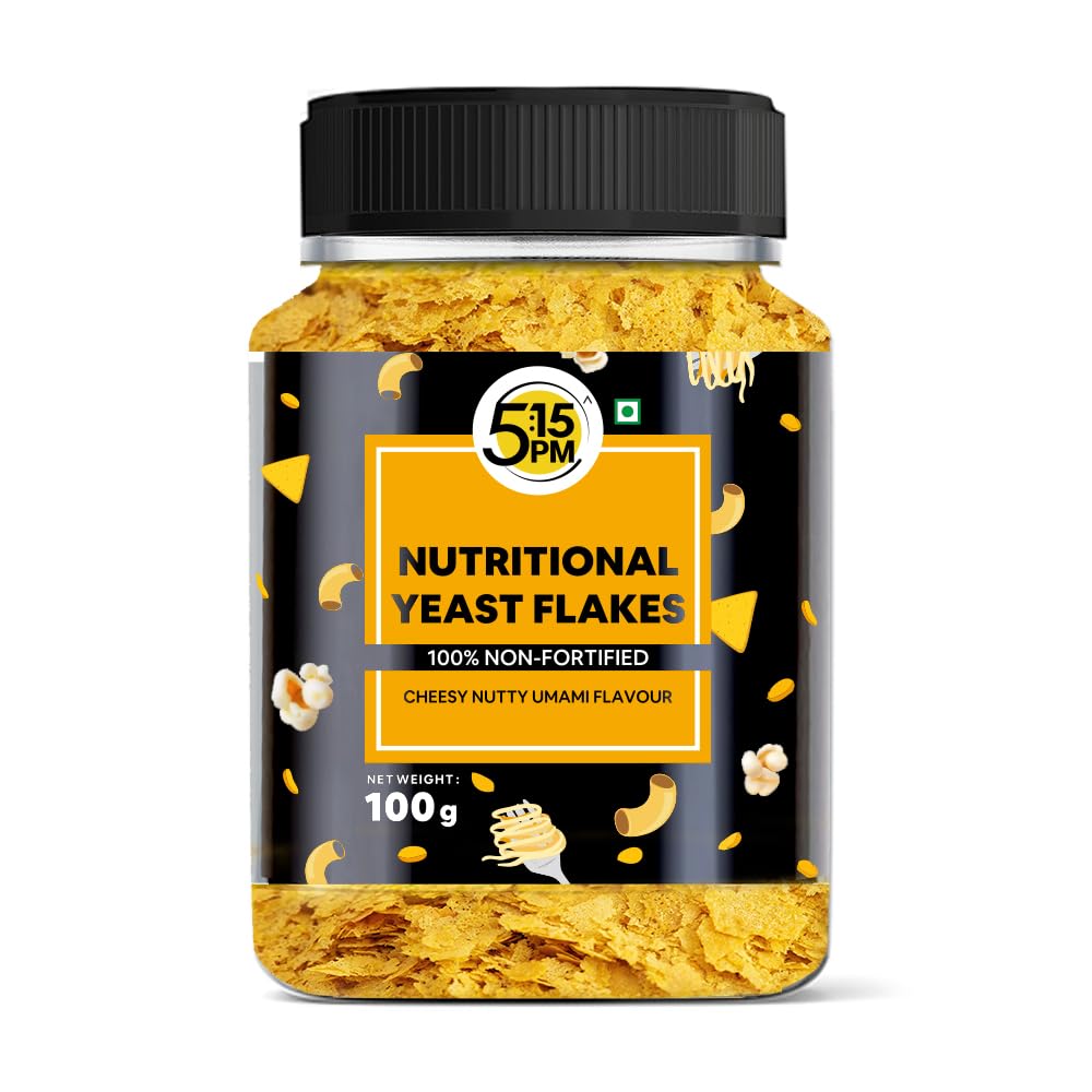 5:15 PM Nutritional Yeast Flakes - Unfortified 100g | Gluten-Free Vegan Seasoning | Rich in B Vitamins & Fiber | Non-GMO, Nutty Cheesy Flavor | Perfect for Popcorn, Pasta & Vegan Cooking