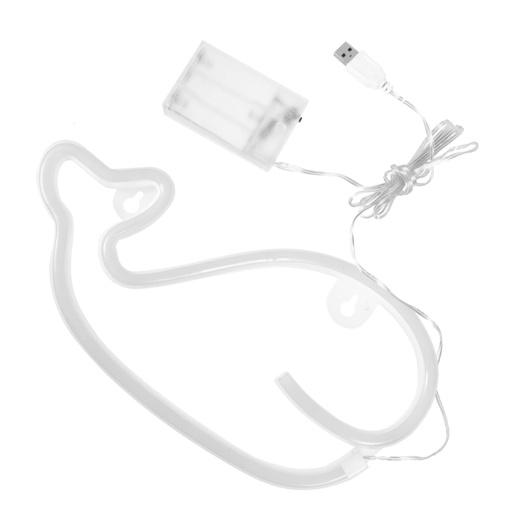 Angoily Whale Pattern Neon LED Lamp - Battery Powered Night Light for Kids Room Decor, Nursery, Bedroom & Party Decoration