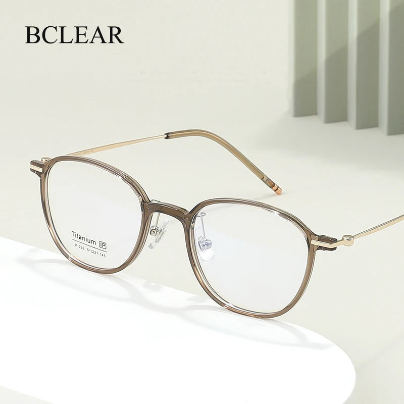 Bclear Women's Full Rim Oval TR90 Titanium Eyeglasses Frame B220 - Lightweight Comfortable Glasses for Work, Reading & Everyday Use