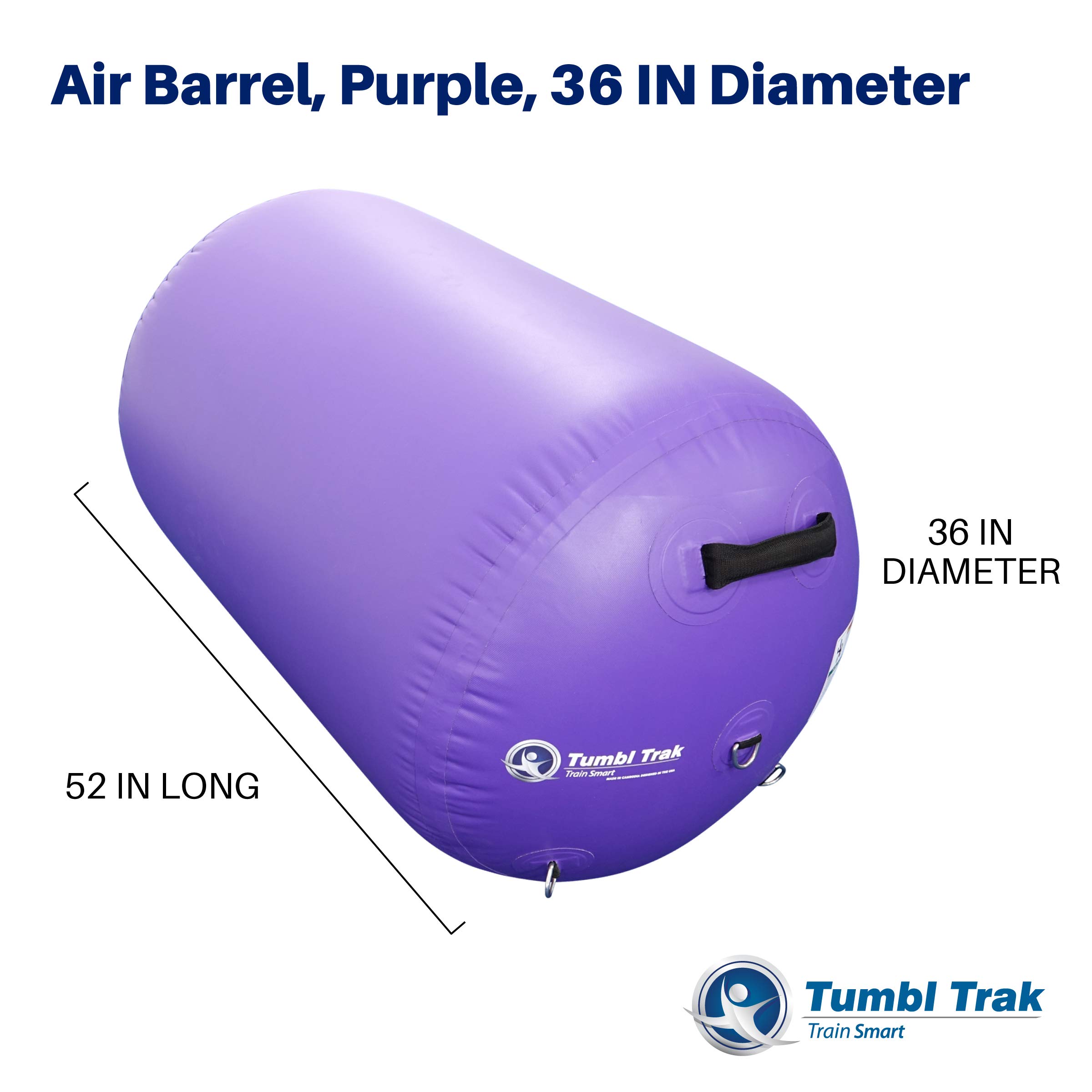 Tumbl Trak Air Barrel - Professional 36-Inch Purple Gymnastics Air Roller for Cheerleading & Tumbling Training | Commercial Grade Equipment for Gymnasts, Cheerleaders & Fitness Enthusiasts | Perfect for Home Gyms, Studios & Team Practices