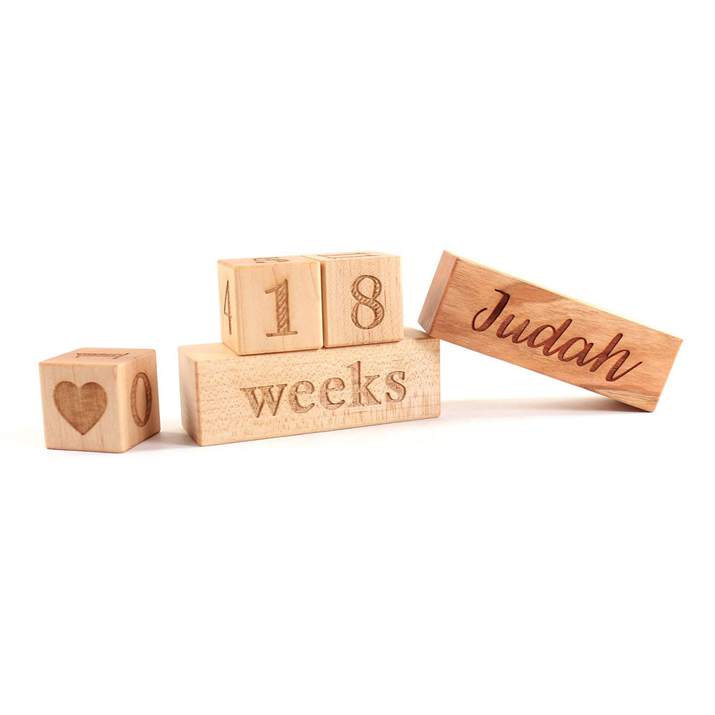 Baby Milestone Blocks - Wooden Photo Props for Monthly Growth Tracking | Perfect for Newborn Photography, First Birthday, and Nursery Decor