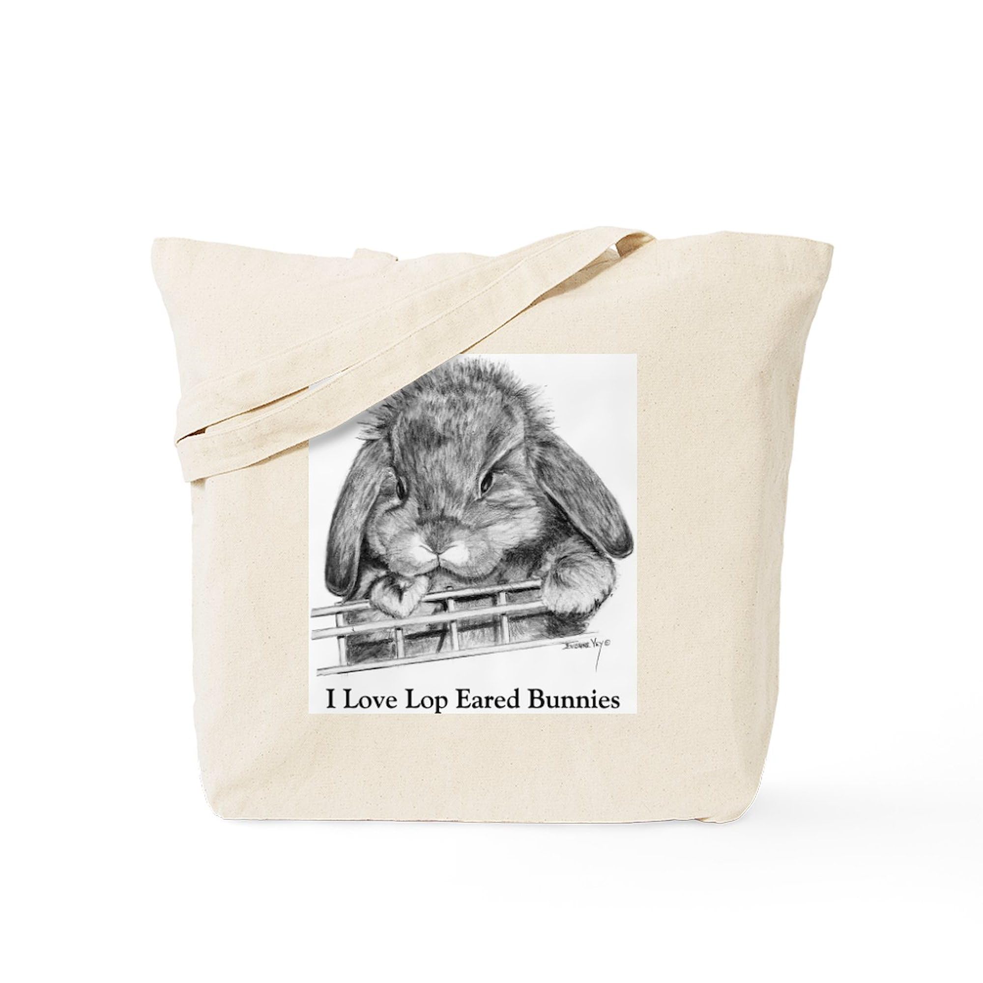Lop Eared Bunny Canvas Tote Bag - Eco-Friendly Reusable Shopping Bag for Groceries, Beach & Daily Use | Cute Rabbit Design Natural Cotton Tote