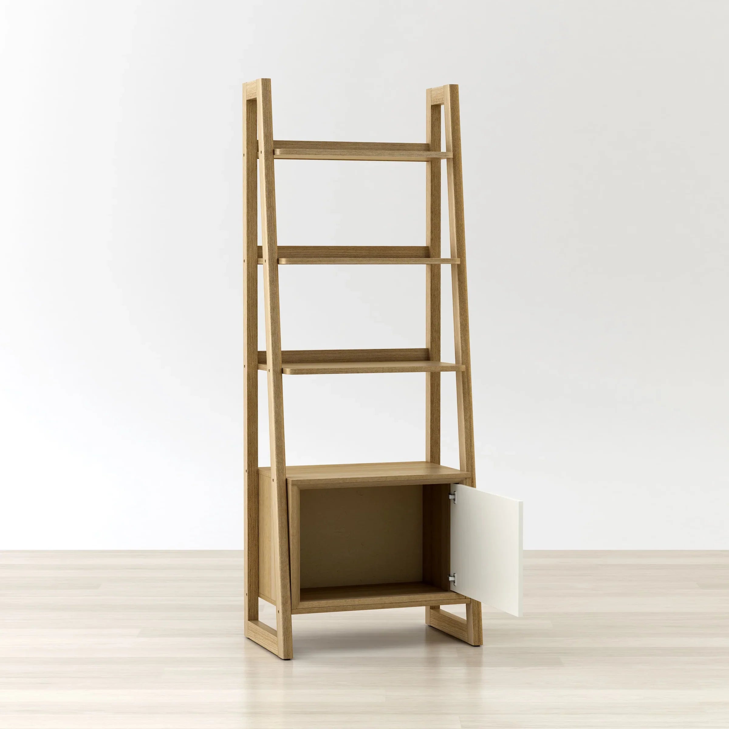 Anderson Teak Kathy Ladder Shelf Bookcase - Solid Wood Storage Organizer for Living Room, Bedroom & Office | Modern Display Shelf for Books, Plants & Decor (Model LSK 026)