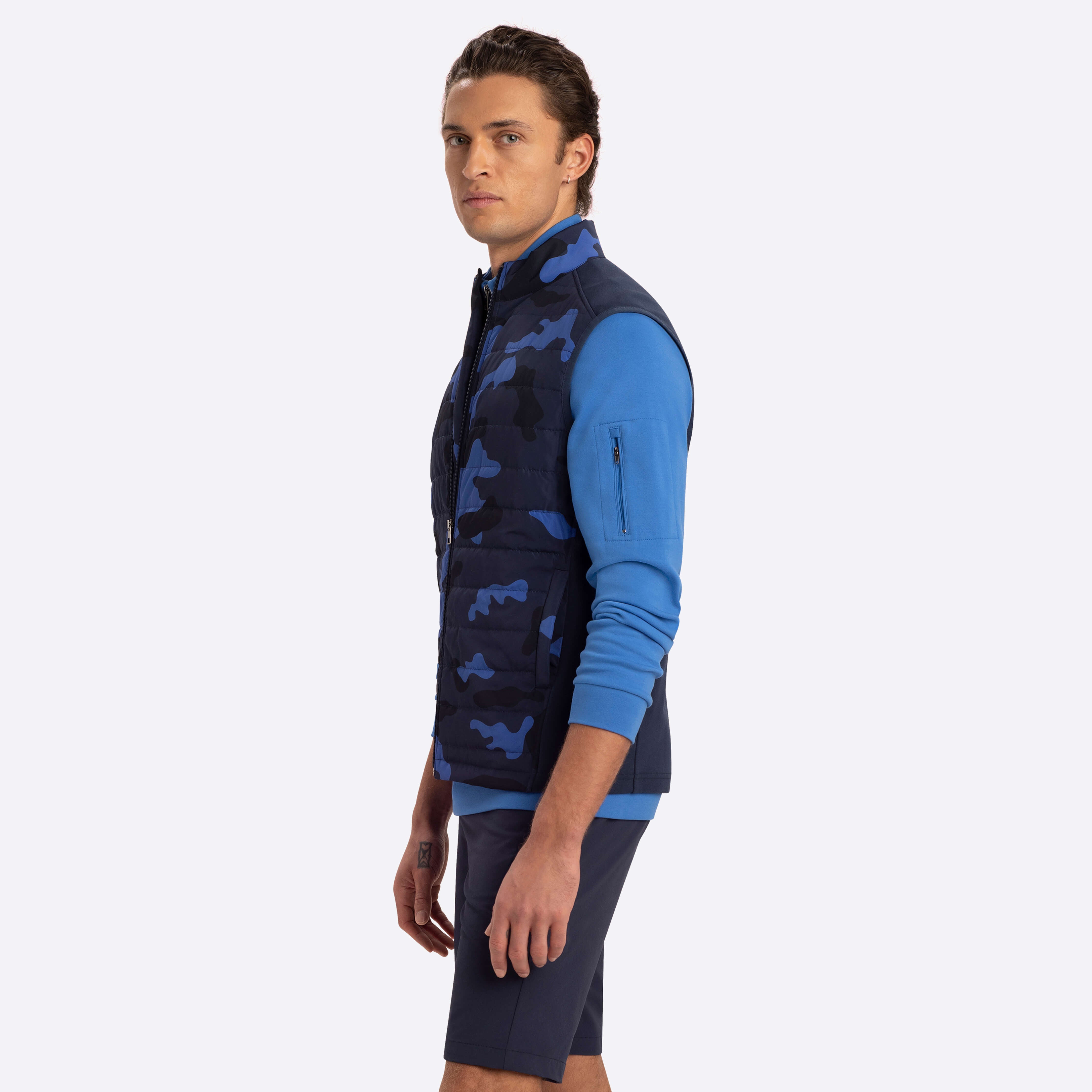 Men's Full Zip Fleece Vest in Navy Blue - Lightweight & Warm for Outdoor Activities, Hiking & Casual Wear
