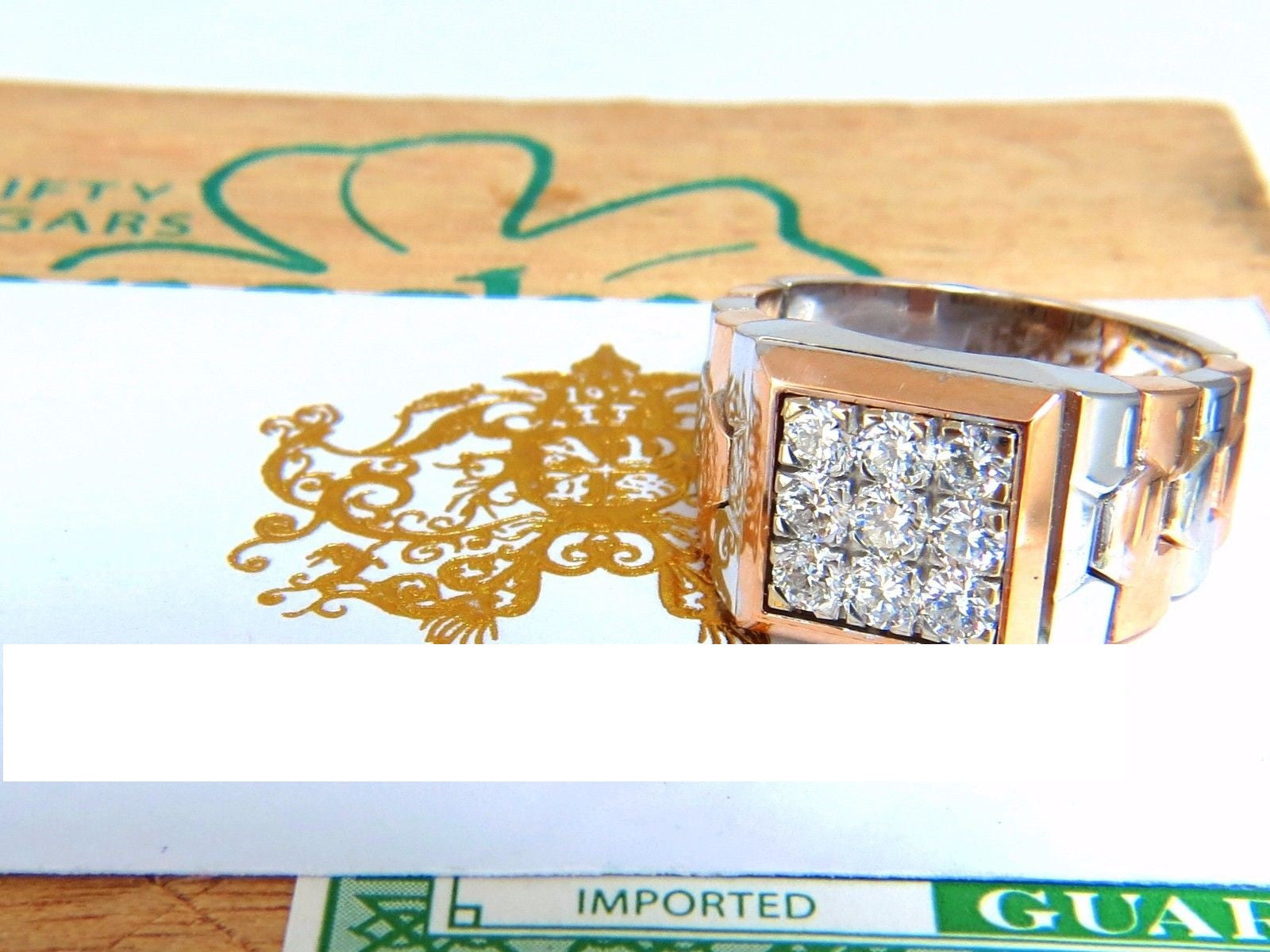 1.02ct Natural Diamond Men's Ring with Flexible Watch Band - 18K Gold, G/VS Clarity, 15 Grams - Perfect for Weddings, Anniversaries & Special Occasions