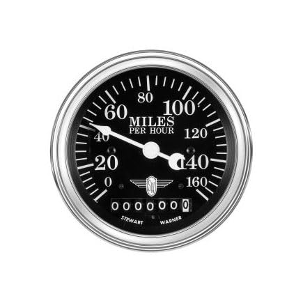 Stewart Warner 82662 Wings Electric Speedometer - Black, 3-3/8