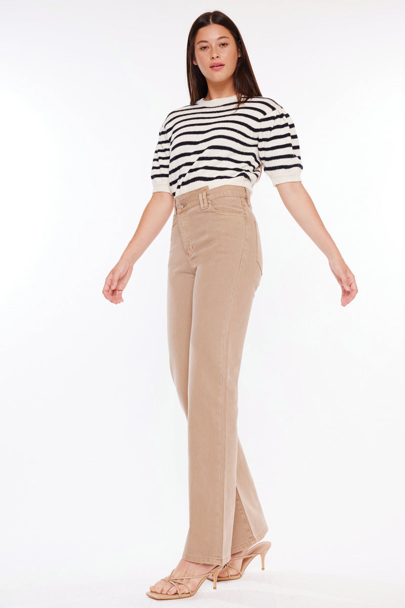 Vintage 90's High Rise Straight Jeans for Women - Sandy Wash Denim Pants | Perfect for Casual Wear, Retro Outfits & Everyday Fashion
