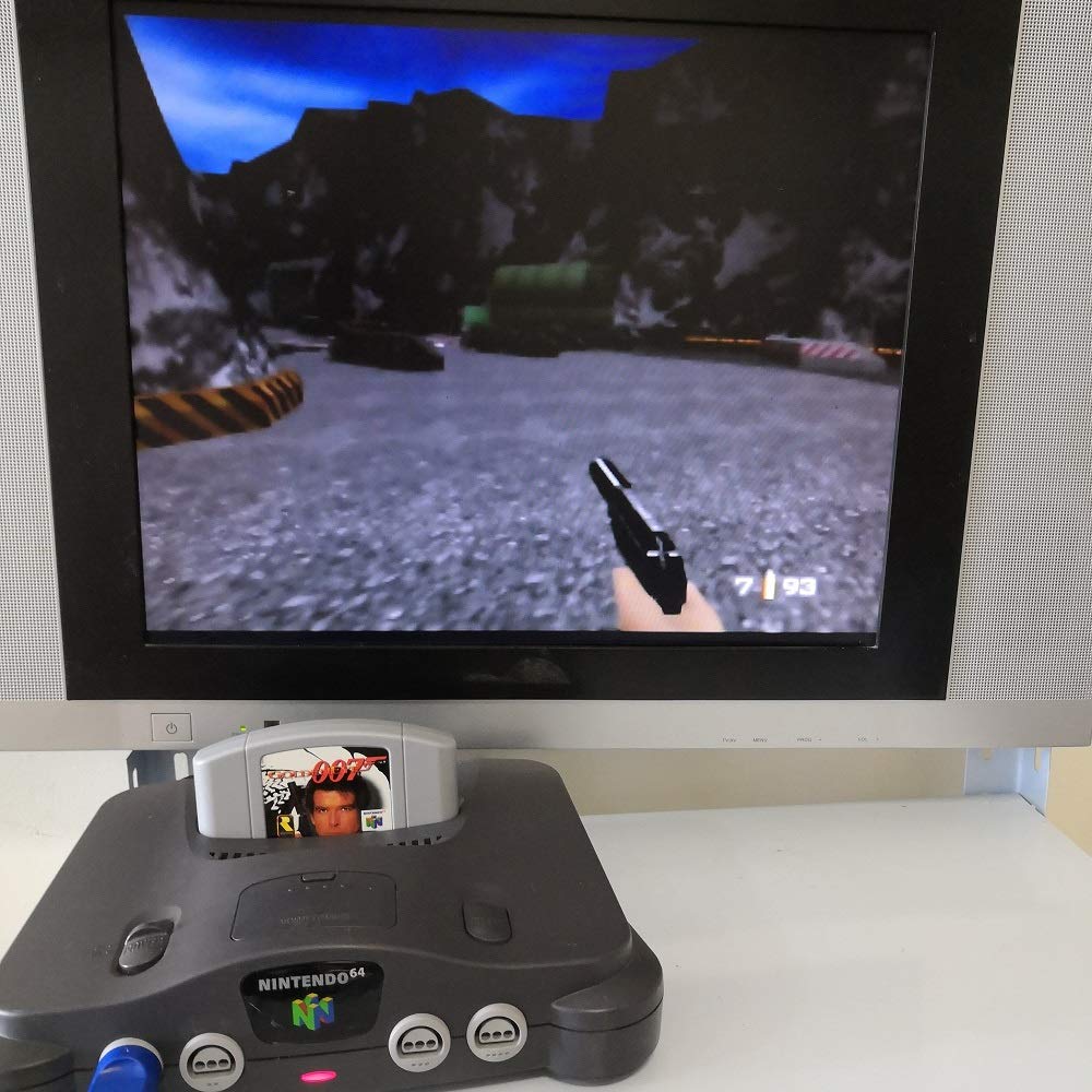 GoldenEye 007 Game Cartridge for Nintendo 64 (N64) - US Version - Classic First-Person Shooter Action Game for Retro Gaming Enthusiasts - Perfect for Multiplayer Battles and Nostalgic Gaming Sessions