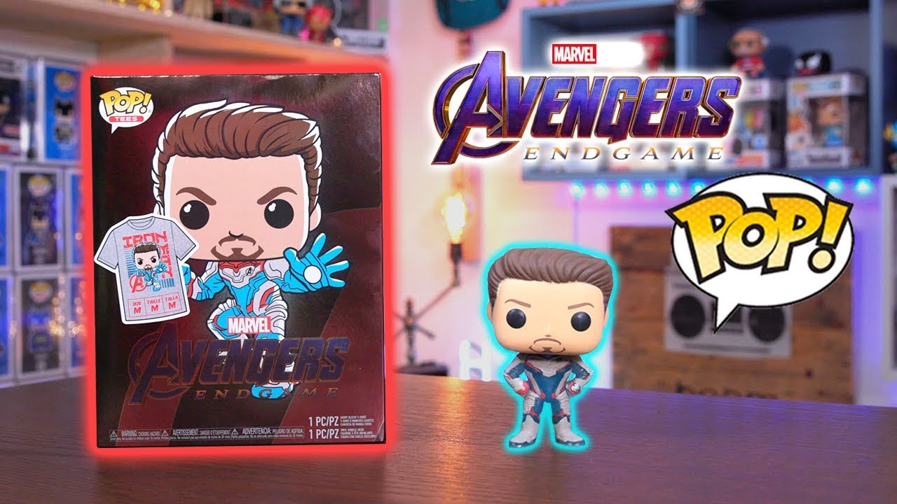 Funko Pop Avengers: Endgame Glow in The Dark Iron Man Collectible & T-Shirt Size L - Perfect for Marvel Fans, Cosplay, and Gift Giving