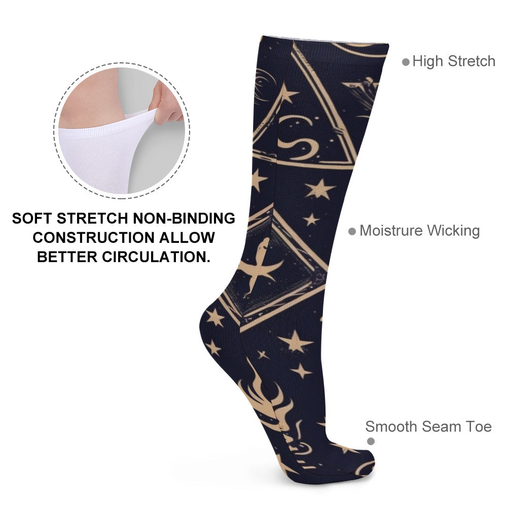 Magic Symbols Thick Stockings - High-Quality Patterned Tights for Women, Fashionable & Durable Legwear for Daily Wear, Cosplay, and Winter Outfits