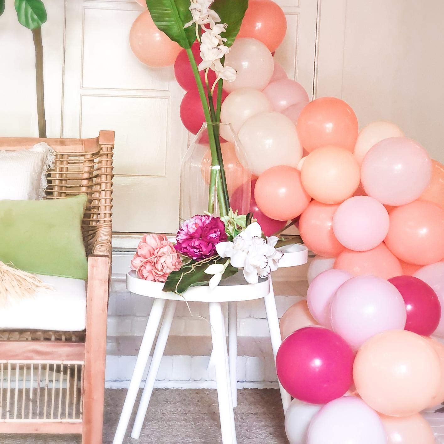 100-Pack Blush Pink Balloons | Fuchsia, Baby Pink, Pastel Orange & Ivory Balloons for Bridal Showers, Weddings & Baby Showers | Perfect for Party Decorations, Photo Backdrops & Event Styling